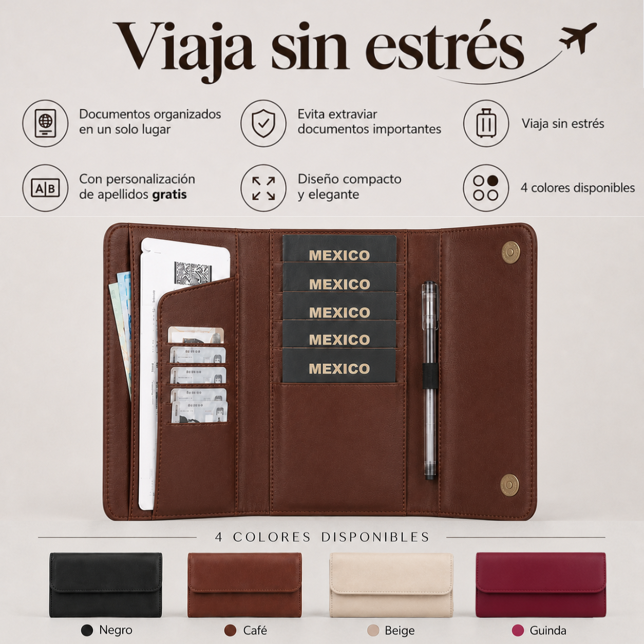 Portapasaporte Familiar para 5 Personas