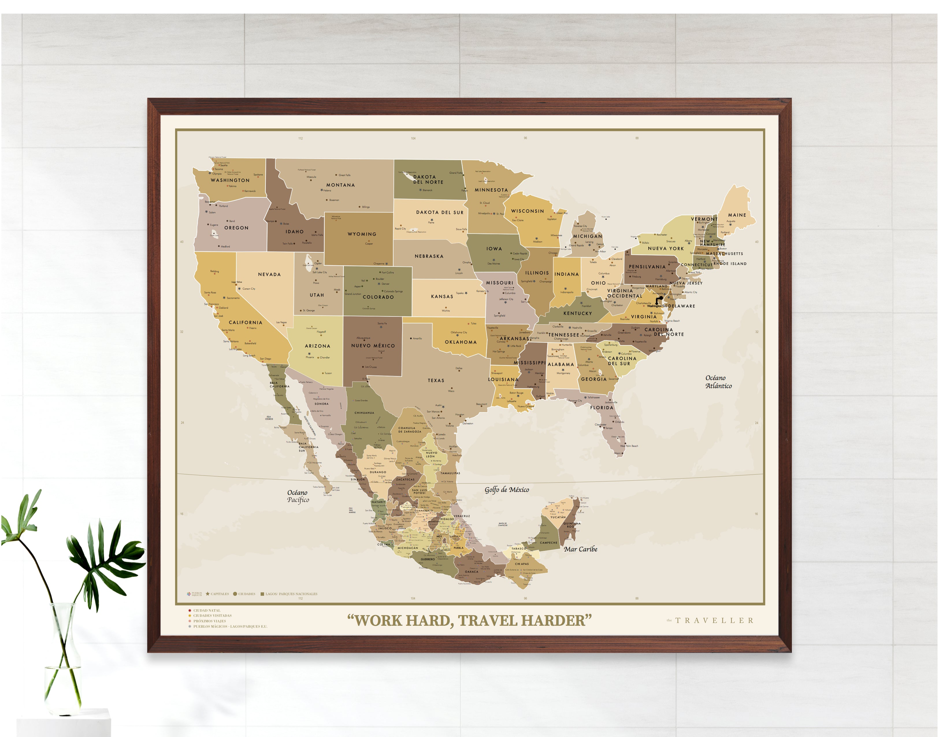 Mapas EUA-México 70x60 cm