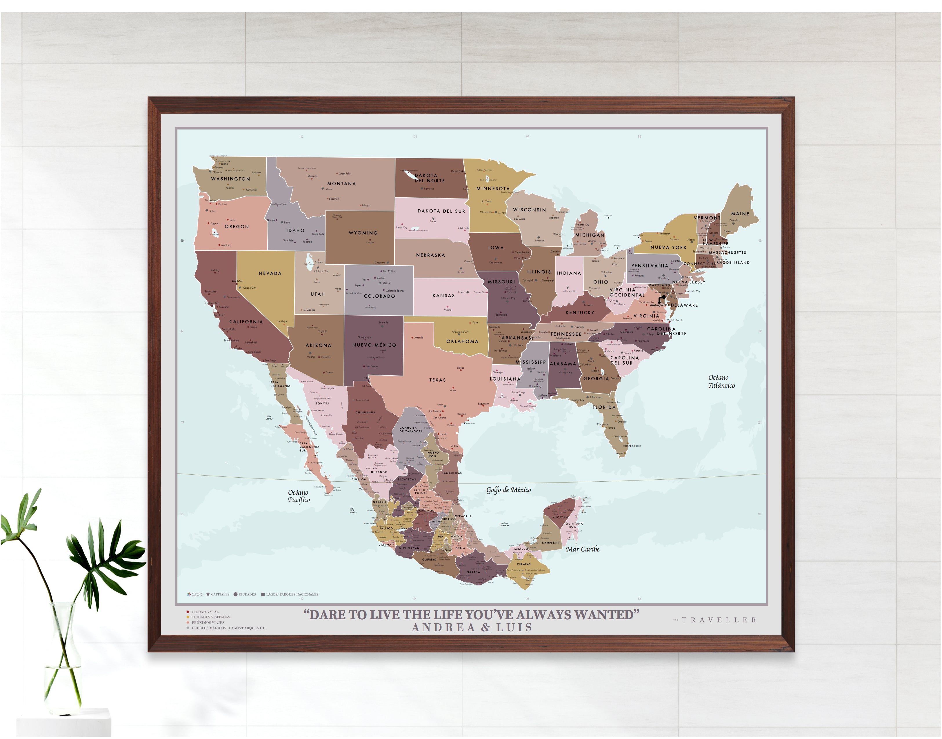 Mapas EUA-México 70x60 cm