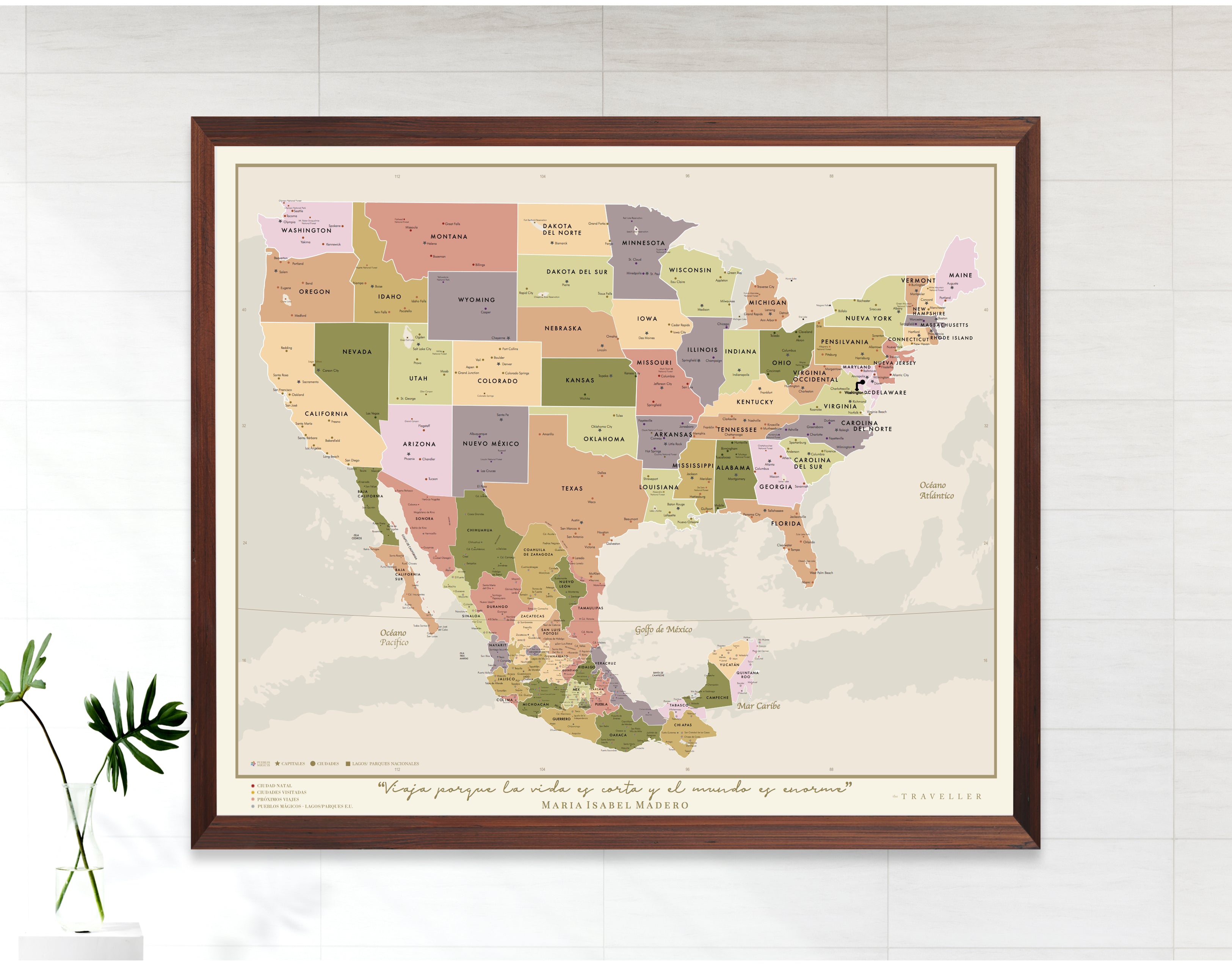 Mapas EUA-México 70x60 cm