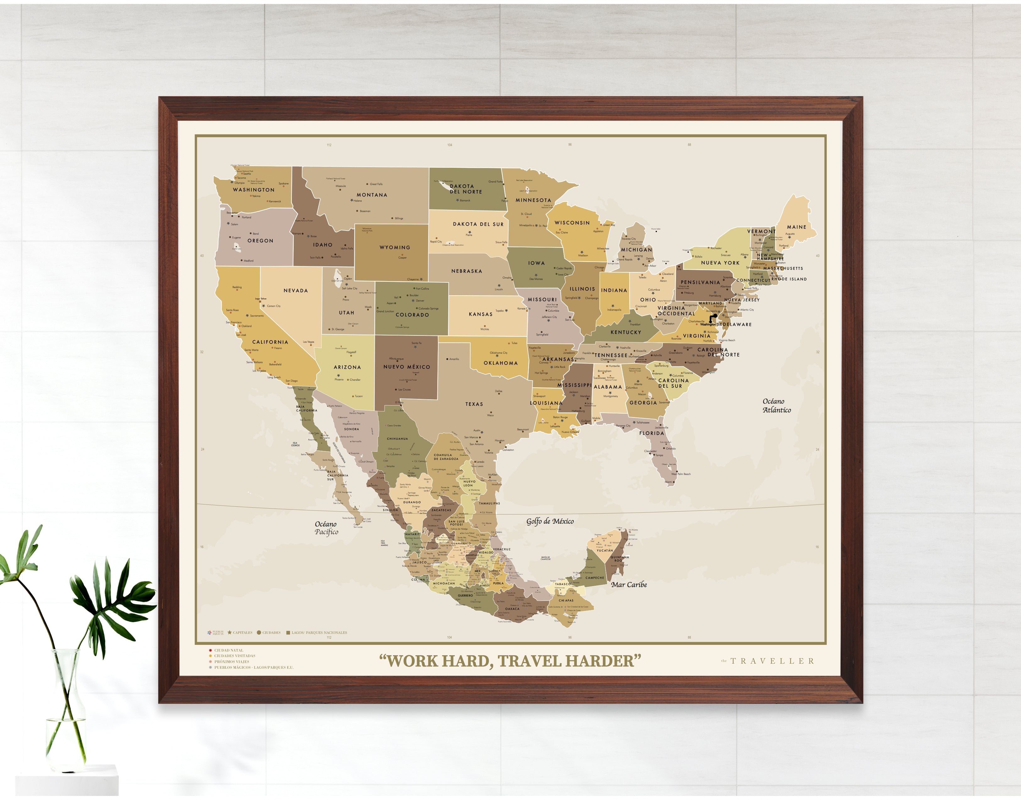 Mapas EUA-México 70x60 cm