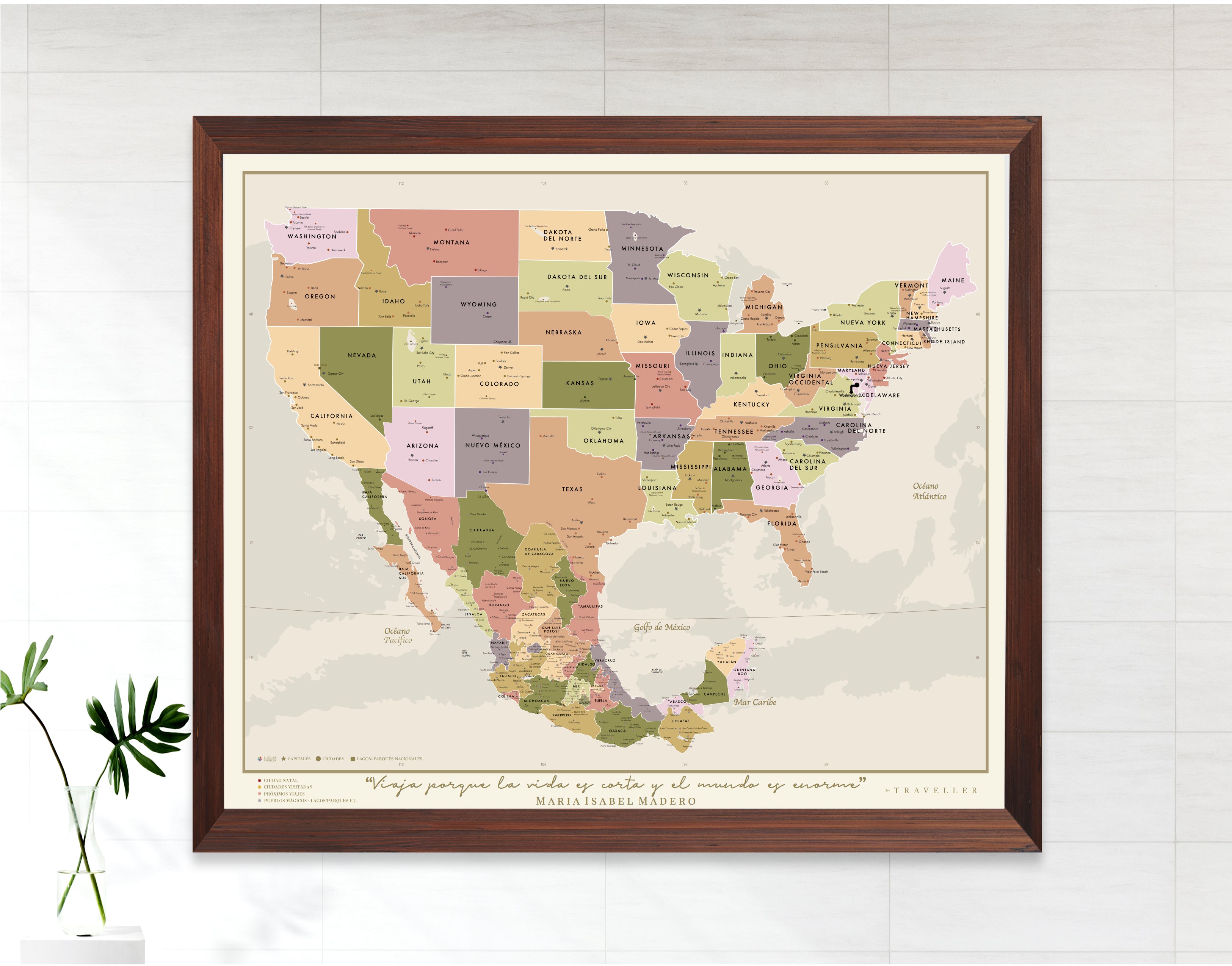 Mapas EUA-México 70x60 cm