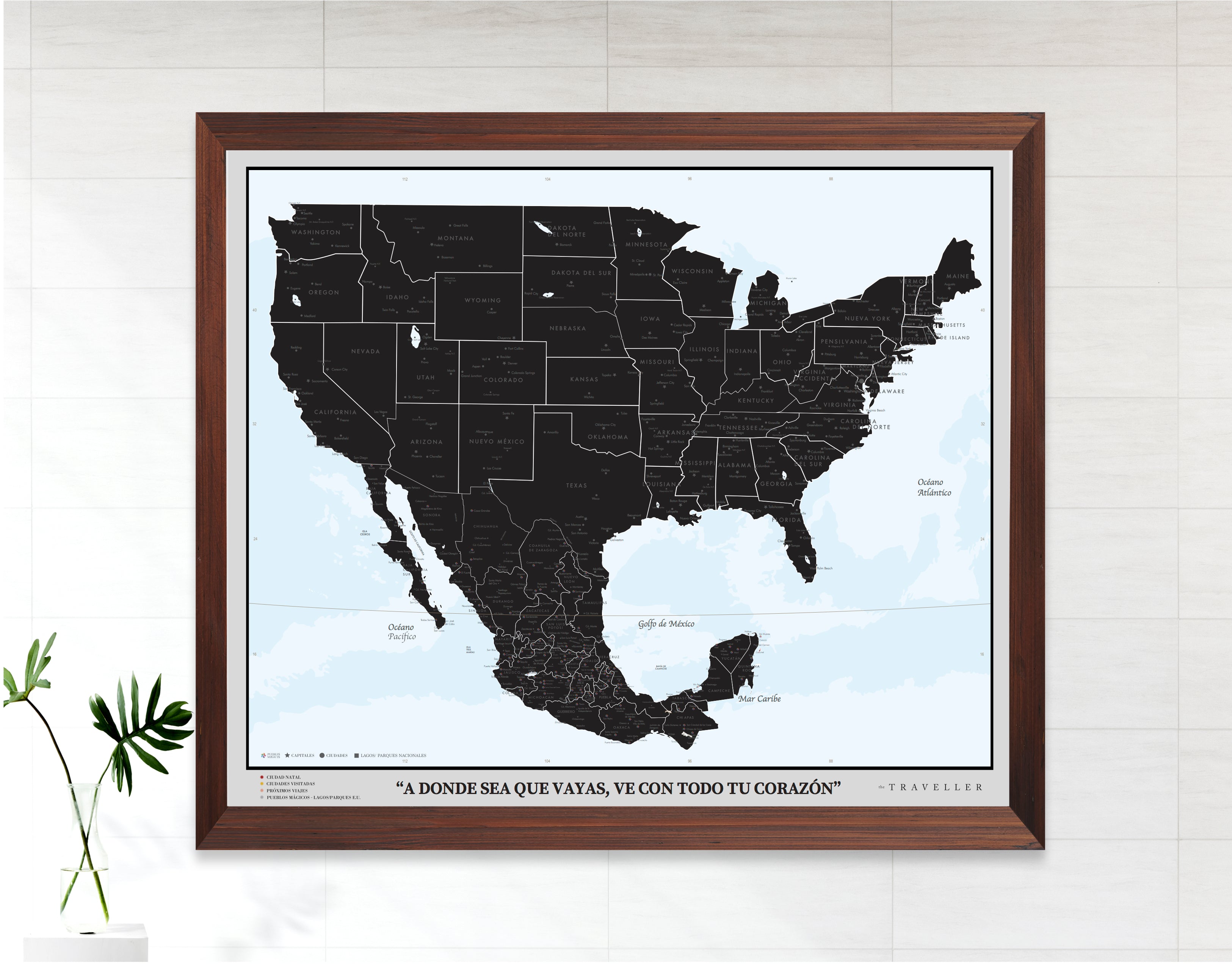 Mapas EUA-México 70x60 cm