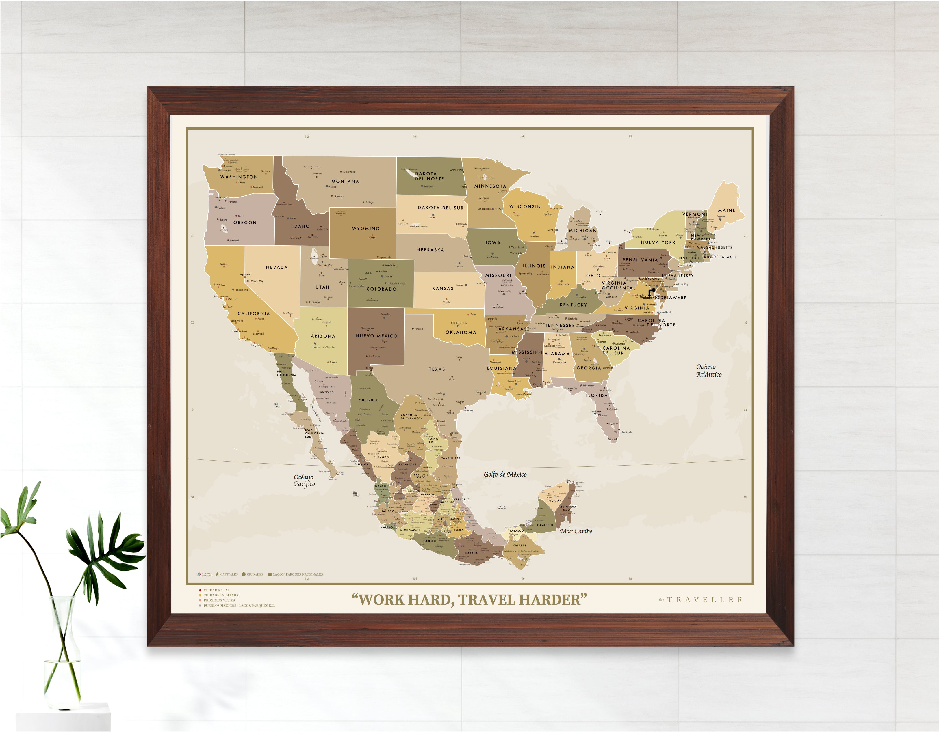 Mapas EUA-México 70x60 cm