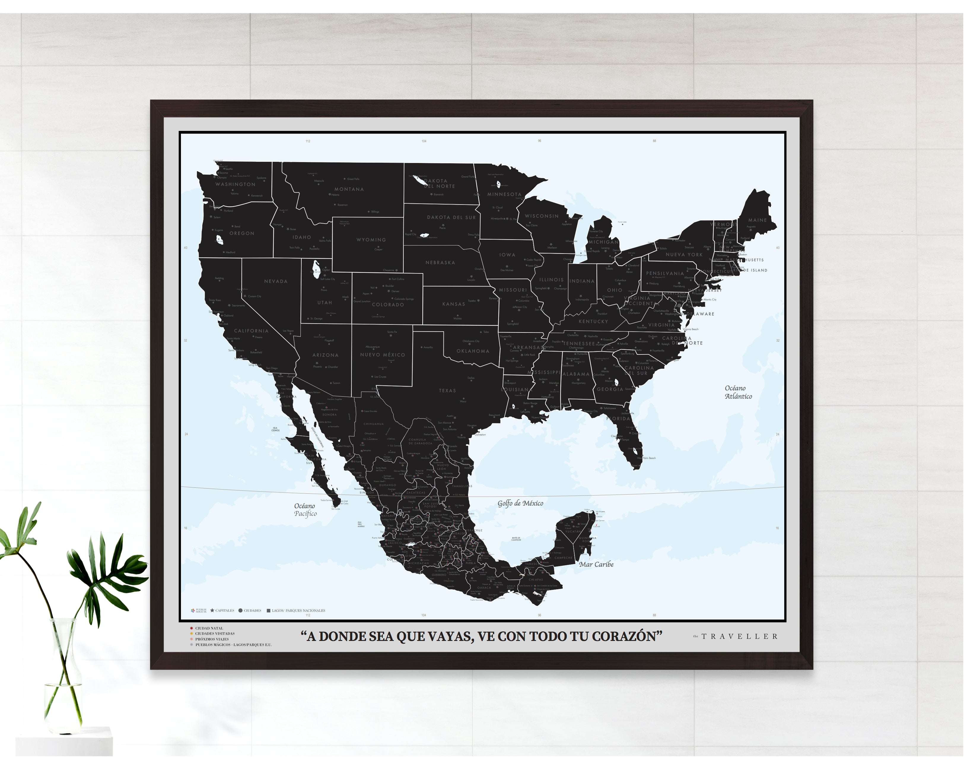 Mapas EUA-México 70x60 cm