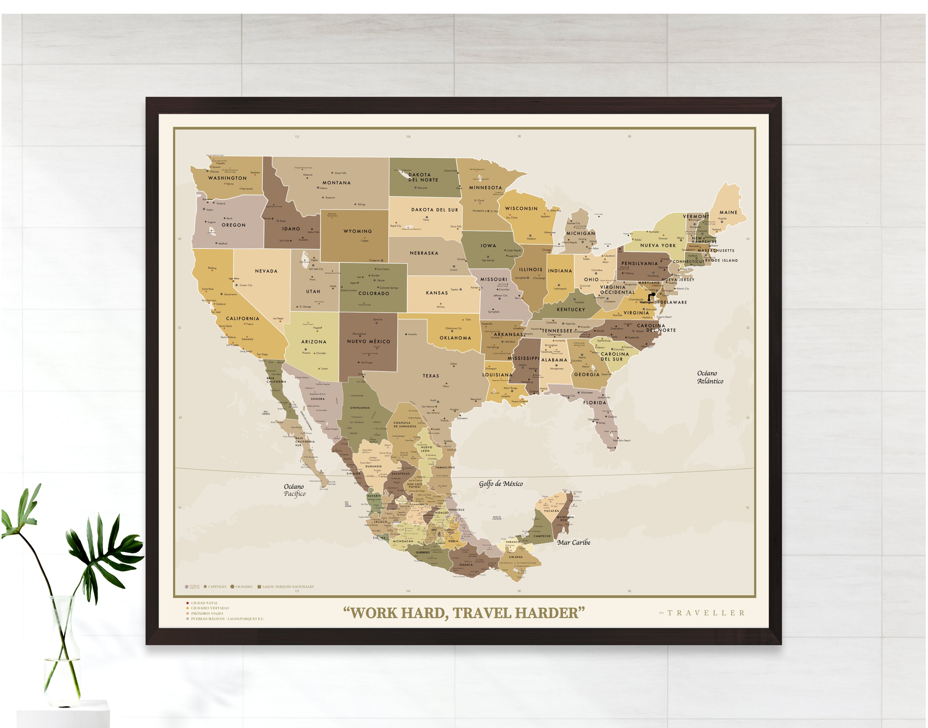 Mapas EUA-México 70x60 cm