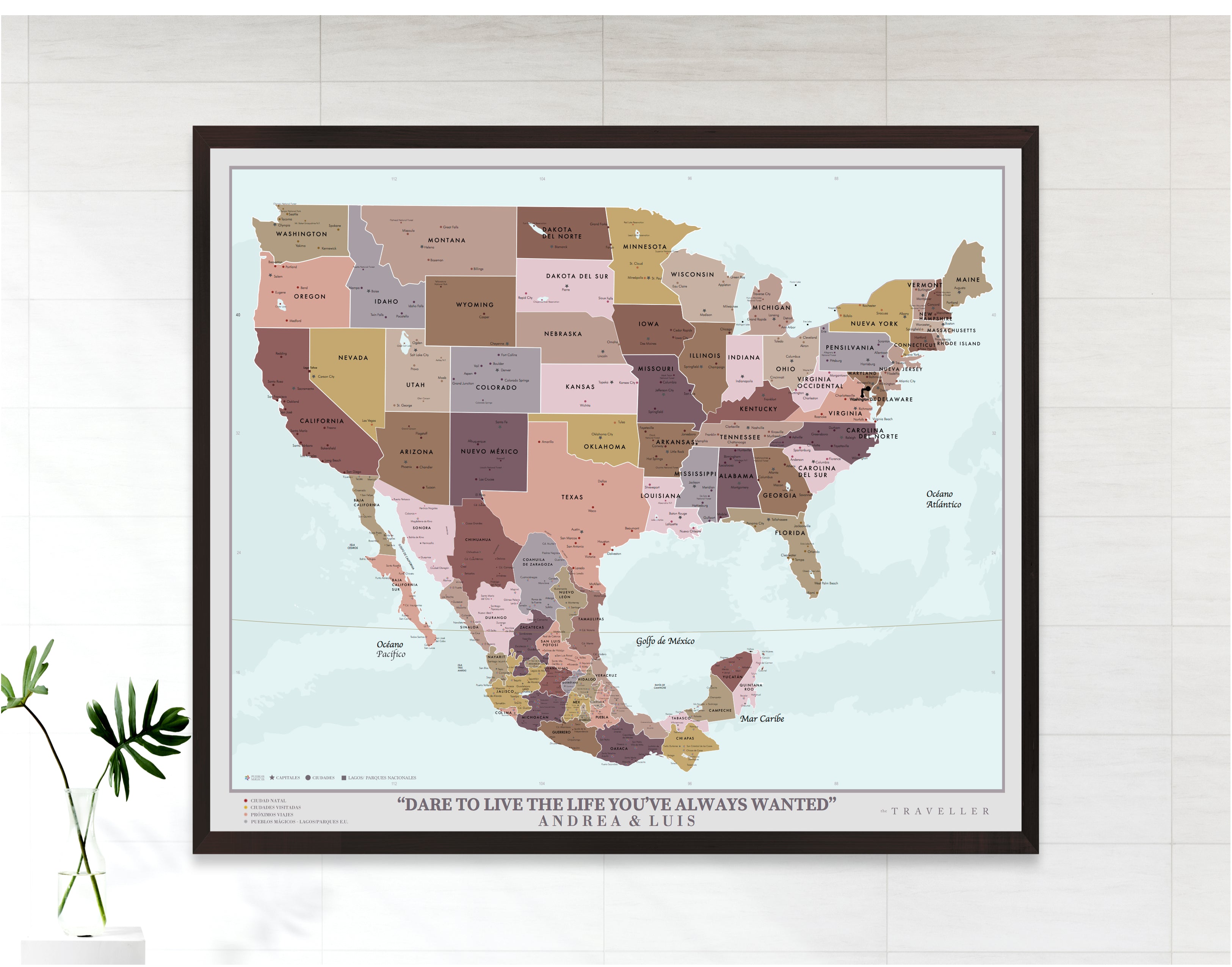 Mapas EUA-México 70x60 cm