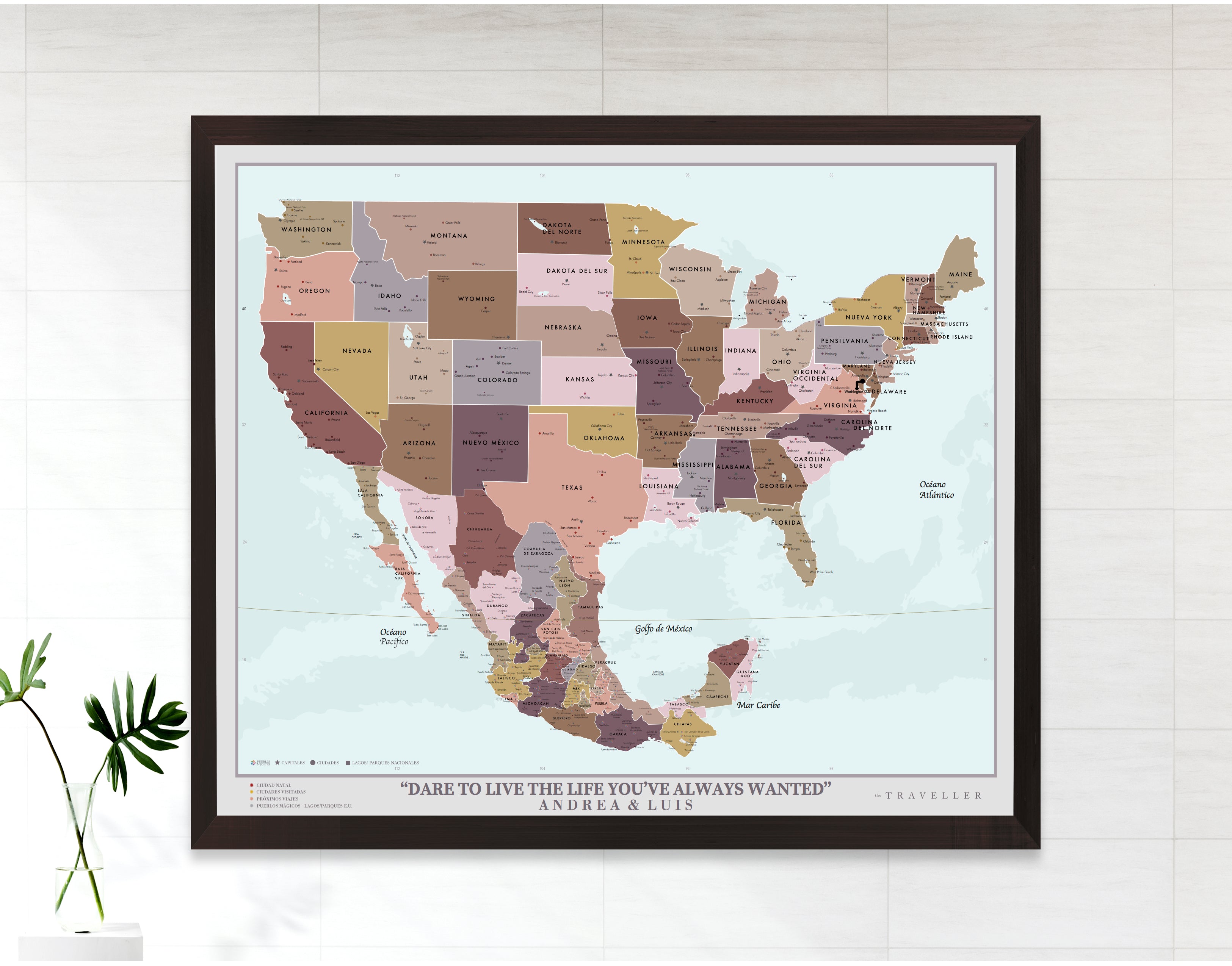 Mapas EUA-México 70x60 cm
