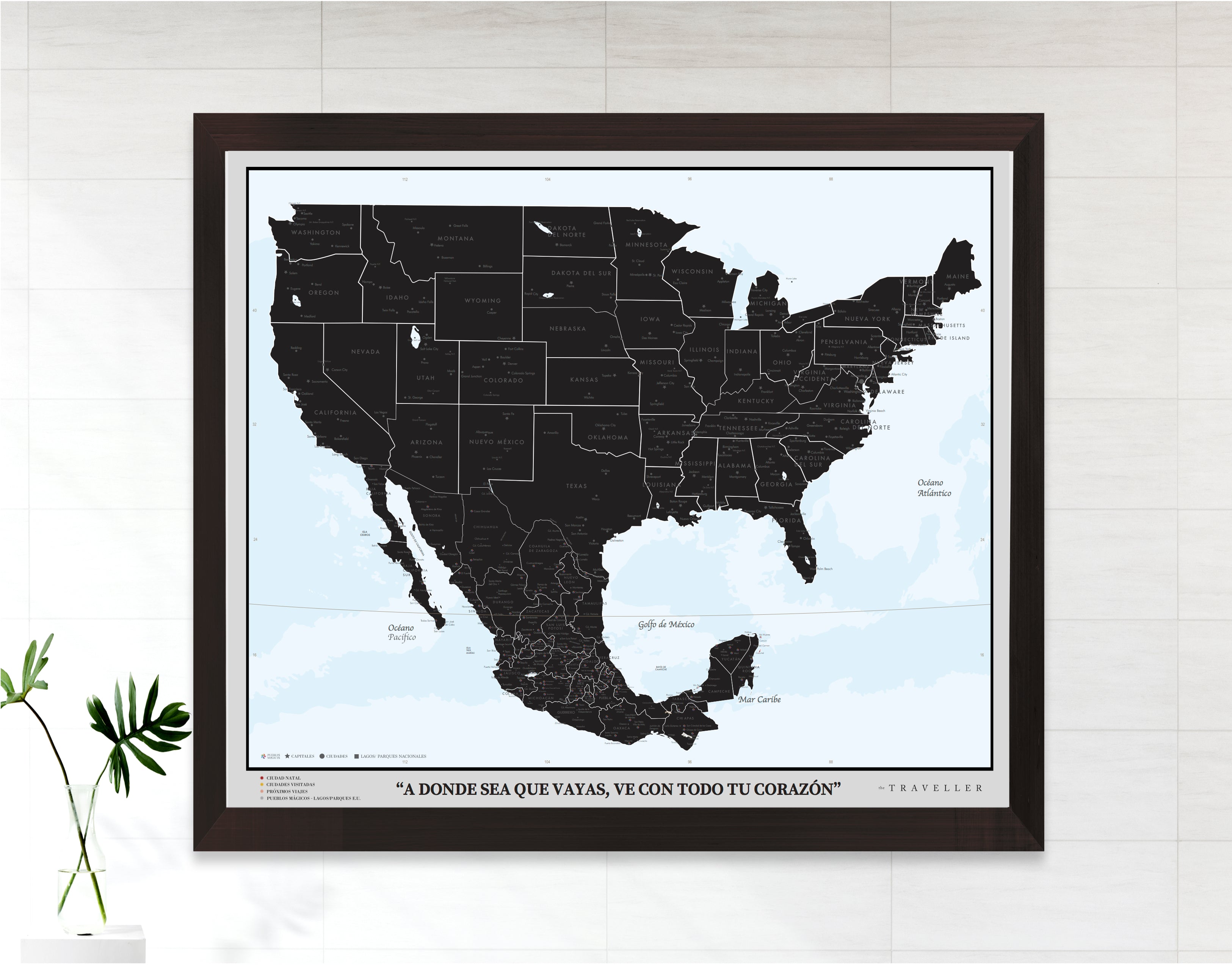 Mapas EUA-México 70x60 cm