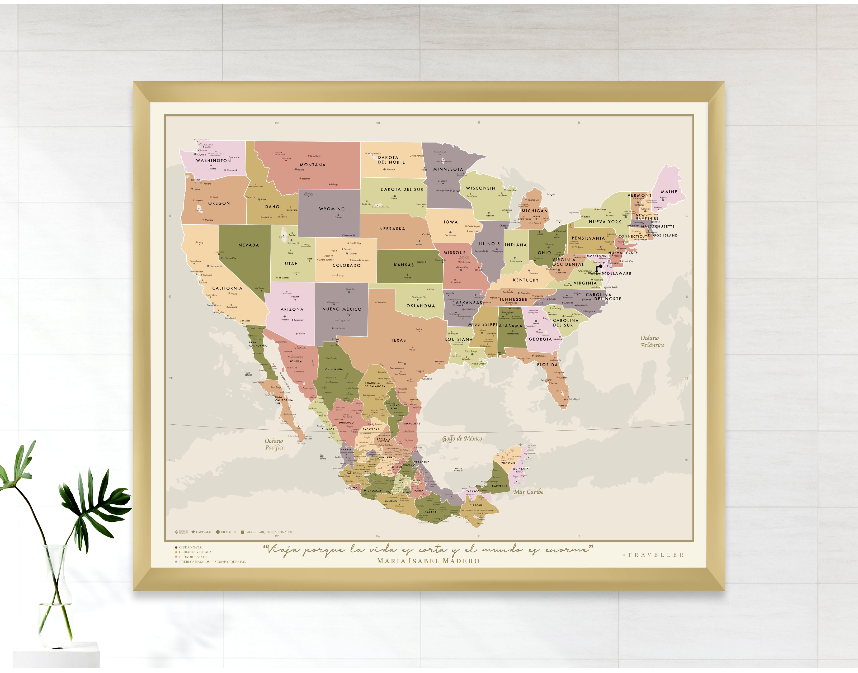 Mapas EUA-México 70x60 cm