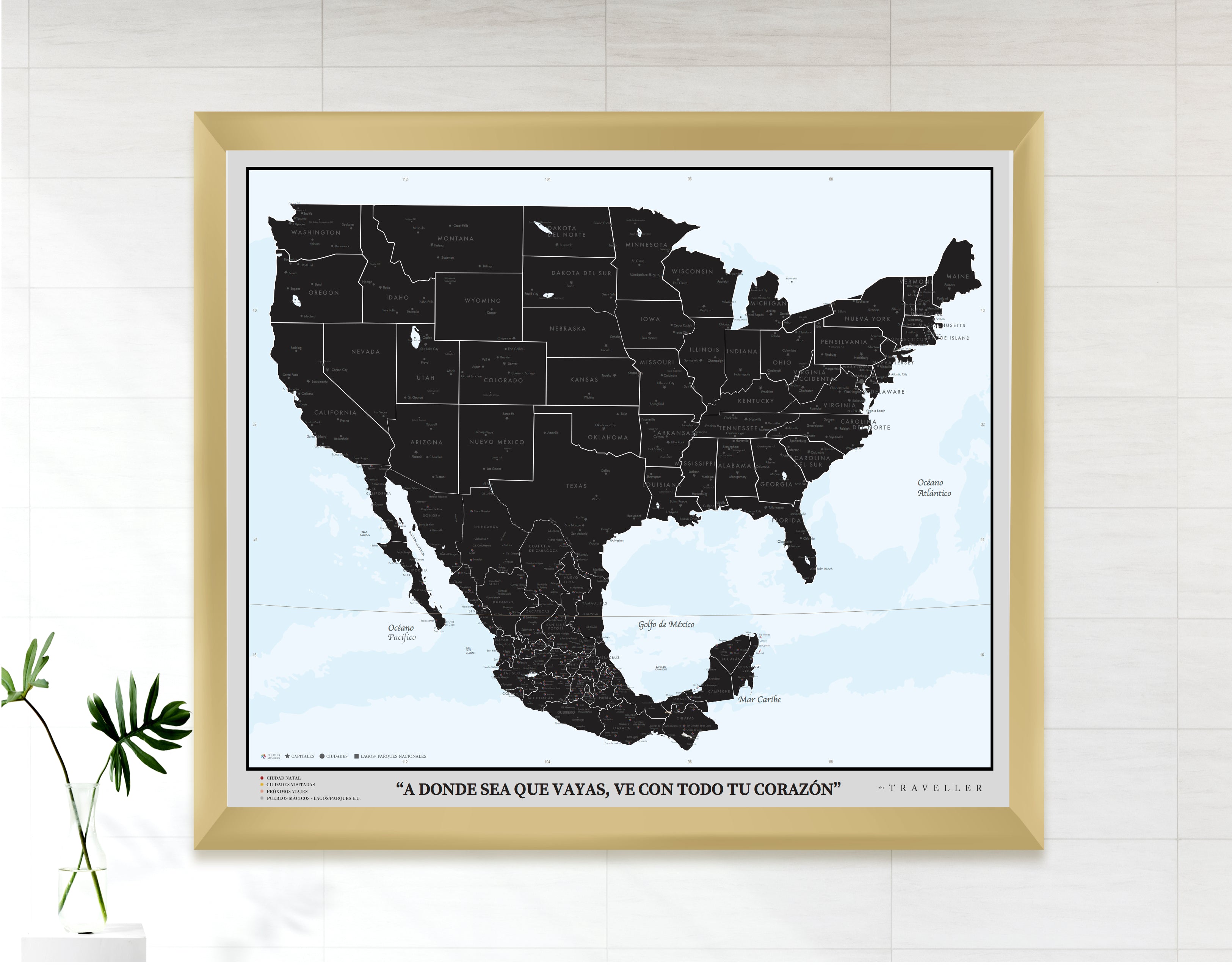 Mapas EUA-México 70x60 cm