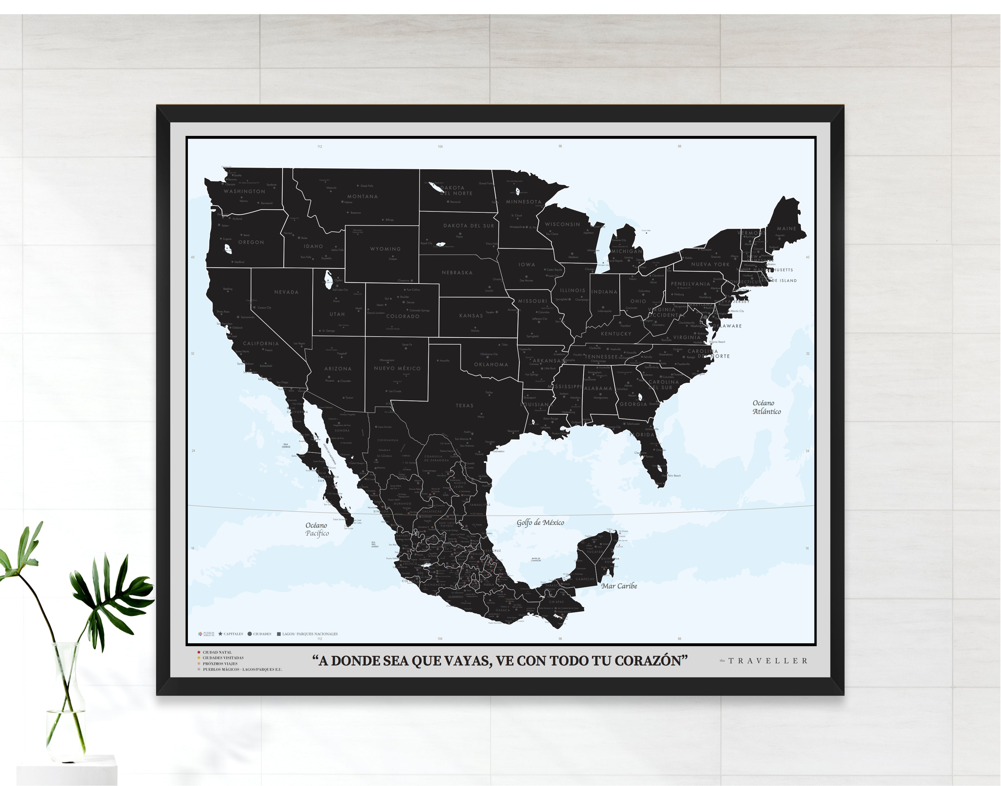 Mapas EUA-México 70x60 cm