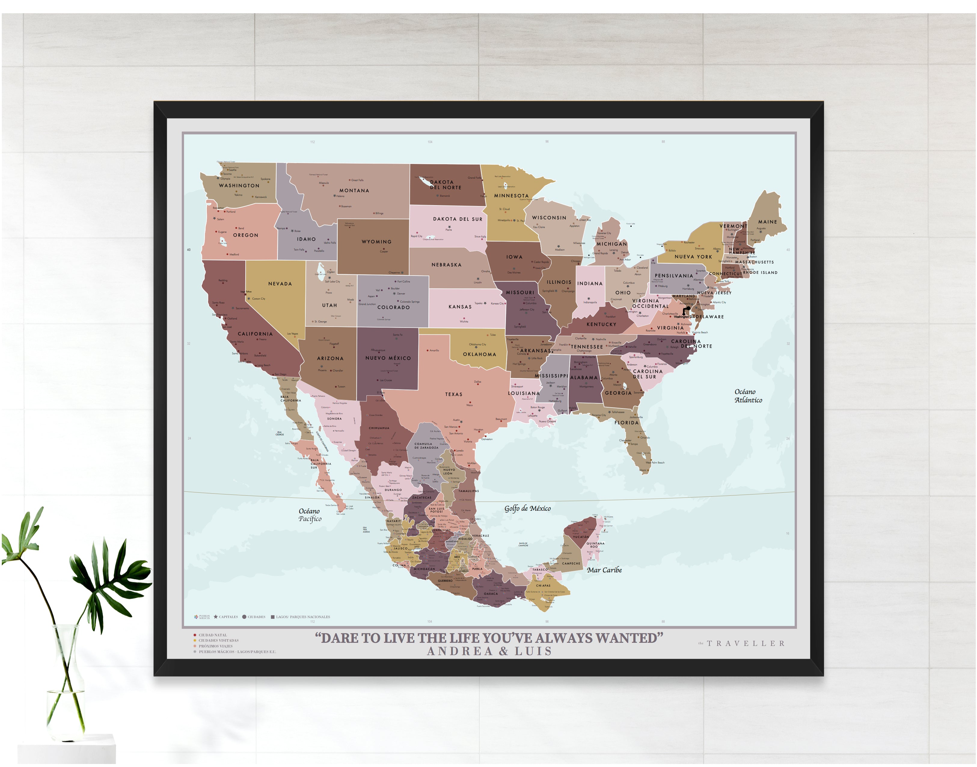 Mapas EUA-México 70x60 cm