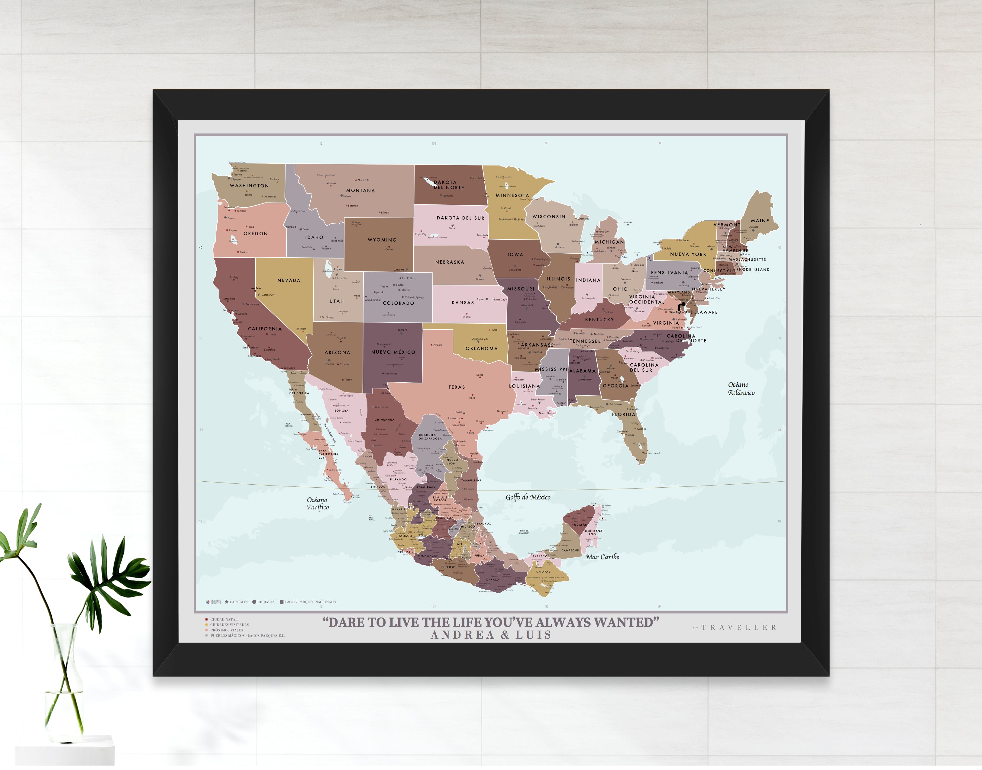 Mapas EUA-México 70x60 cm