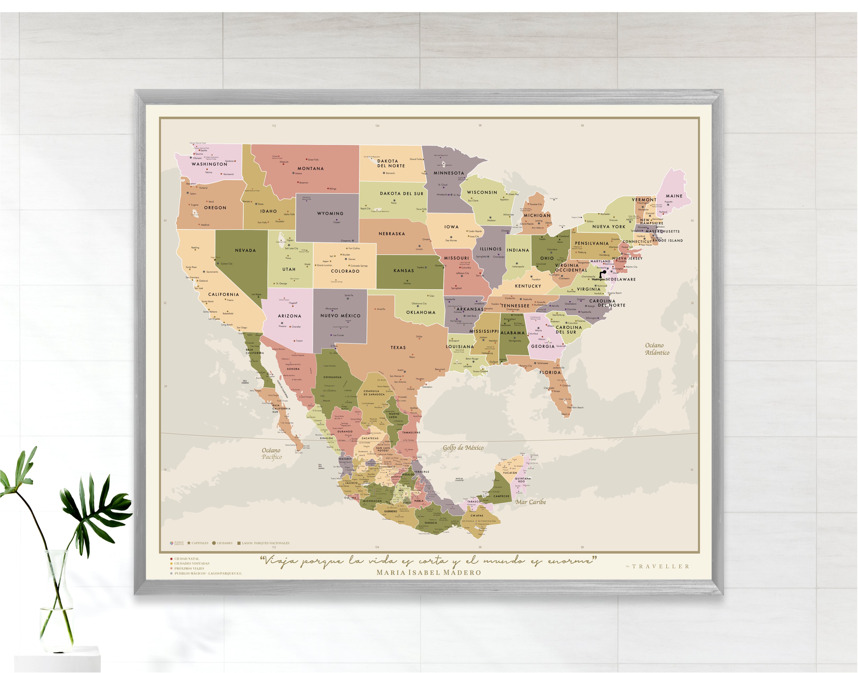 Mapas EUA-México 70x60 cm