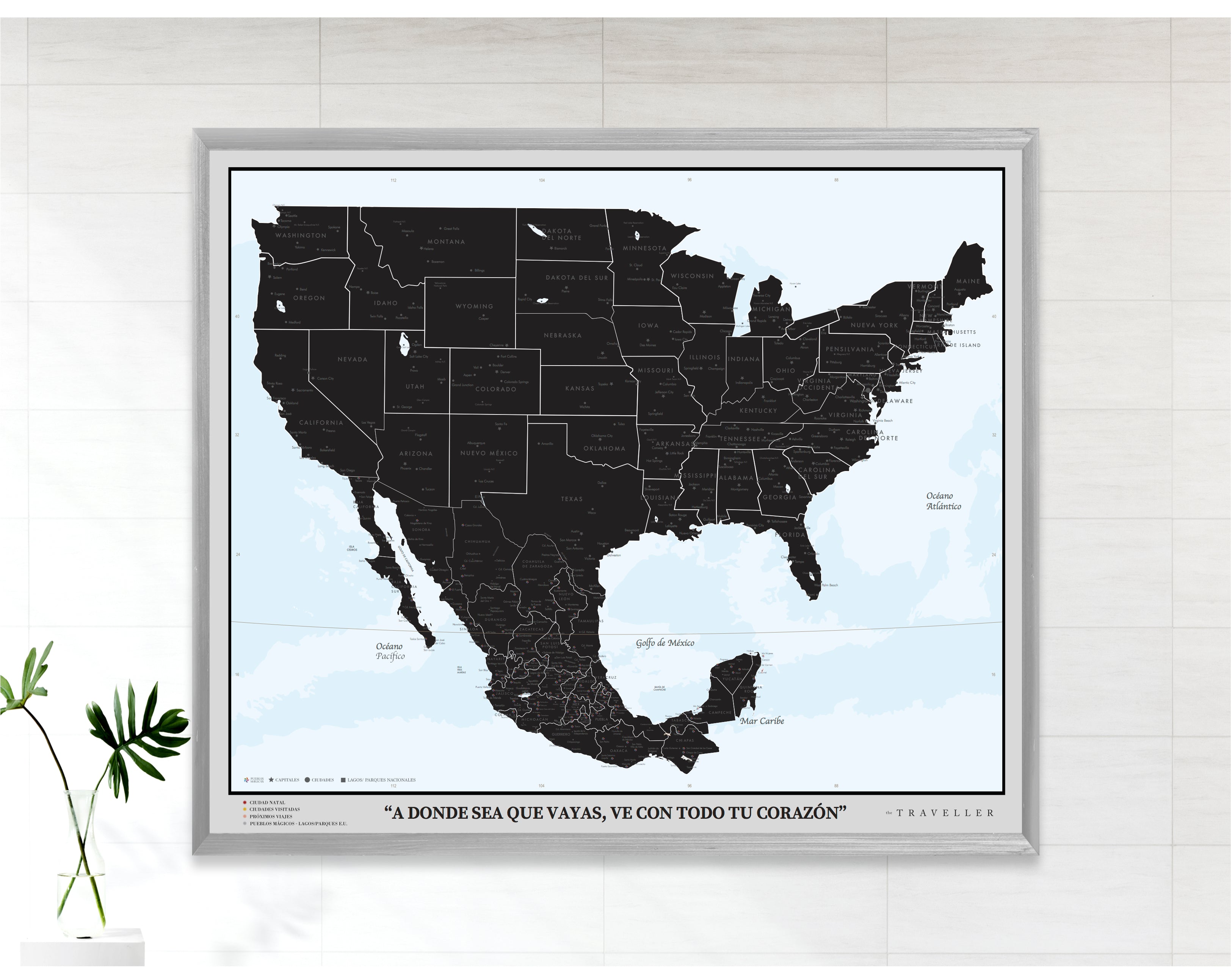 Mapas EUA-México 70x60 cm