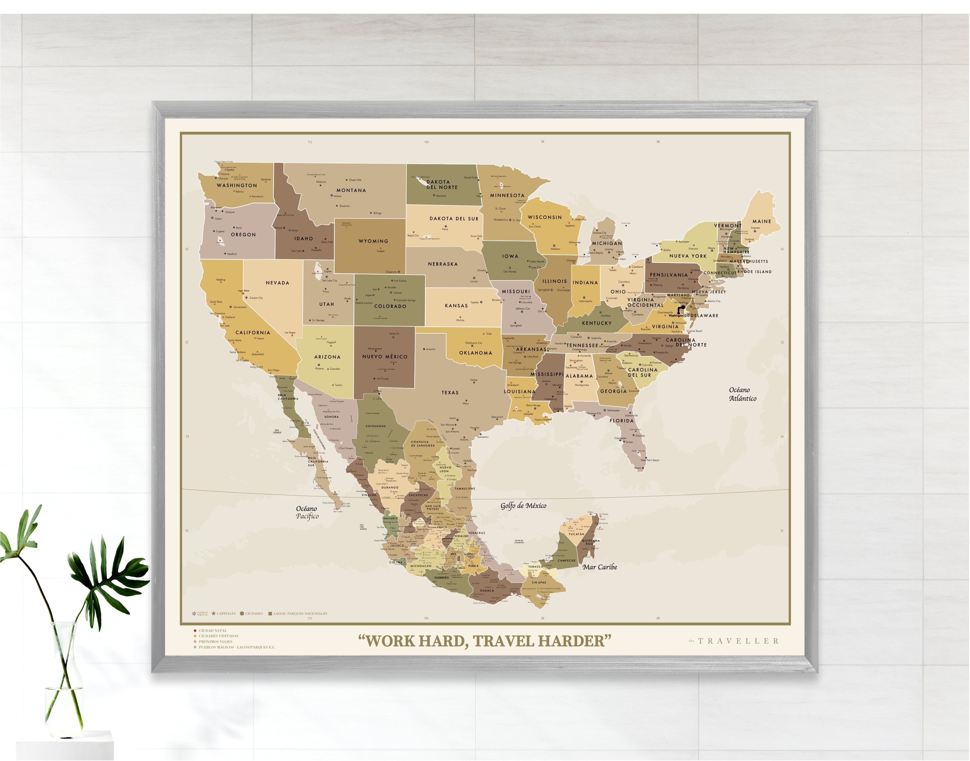 Mapas EUA-México 70x60 cm