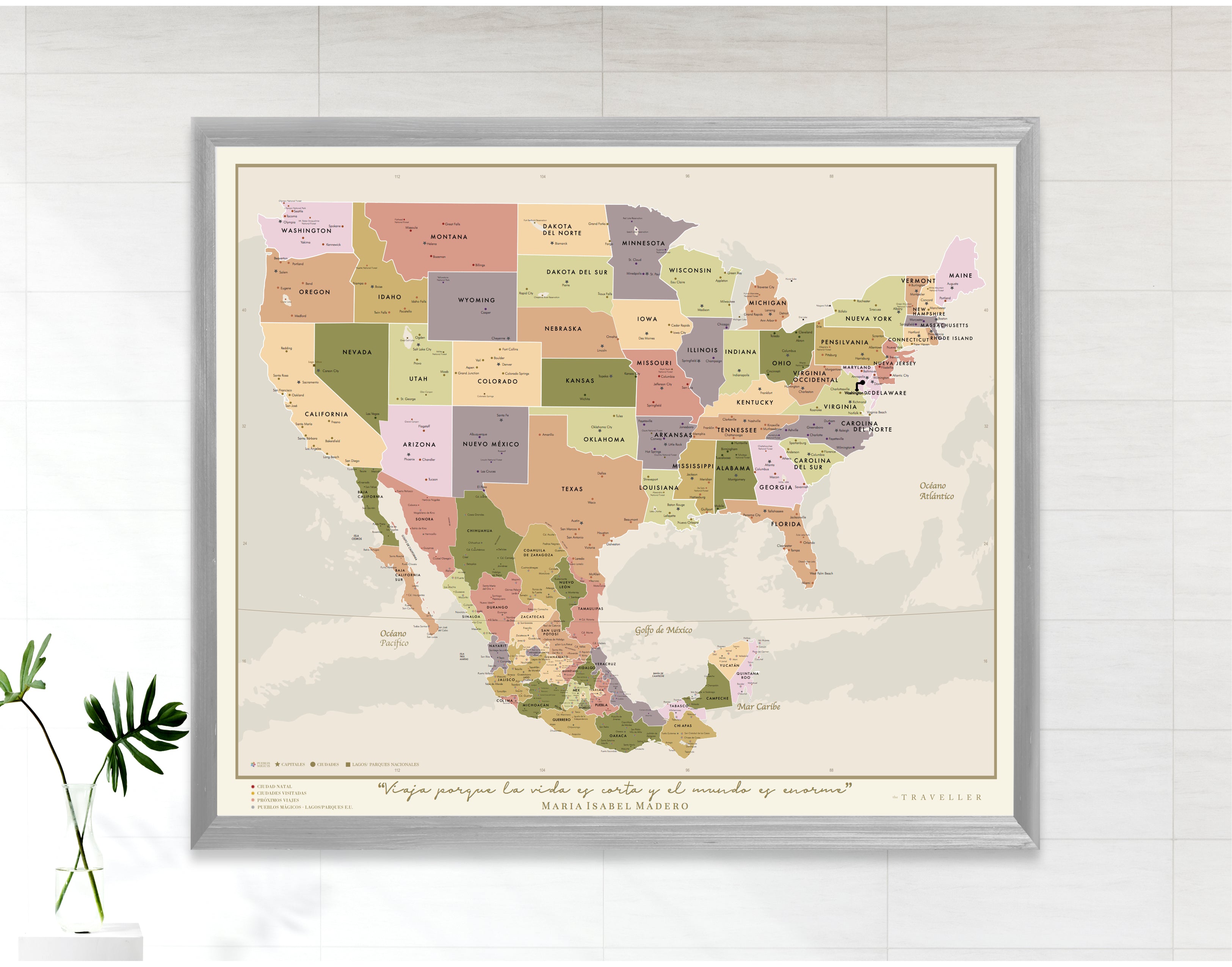 Mapas EUA-México 70x60 cm