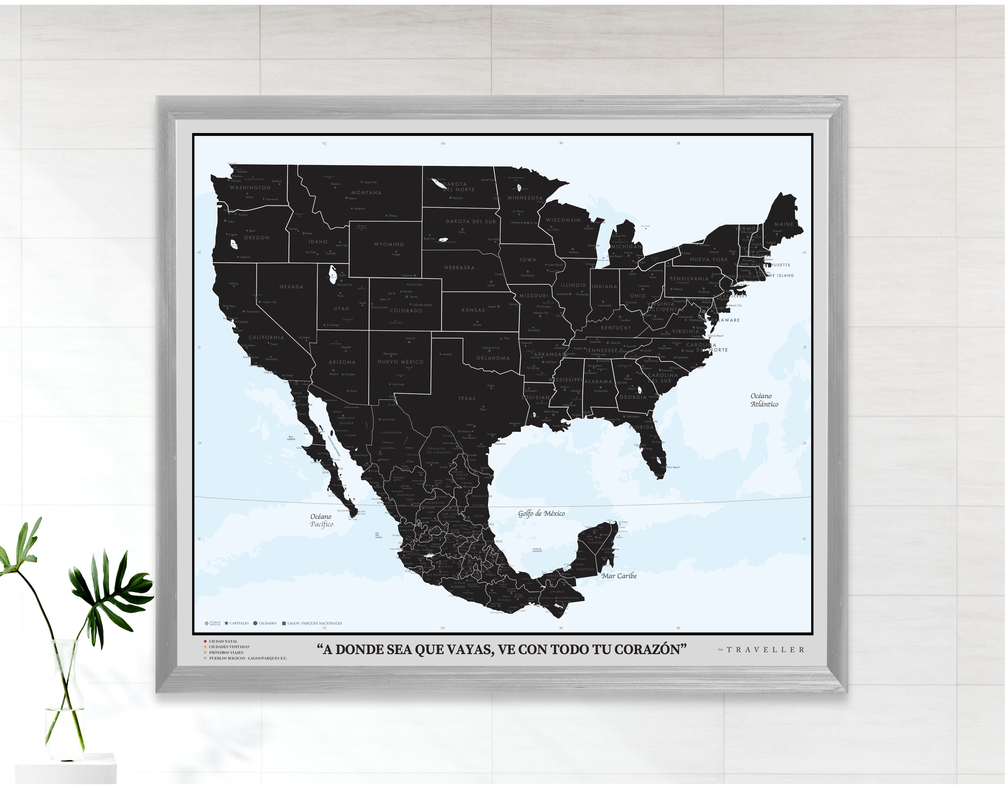 Mapas EUA-México 70x60 cm
