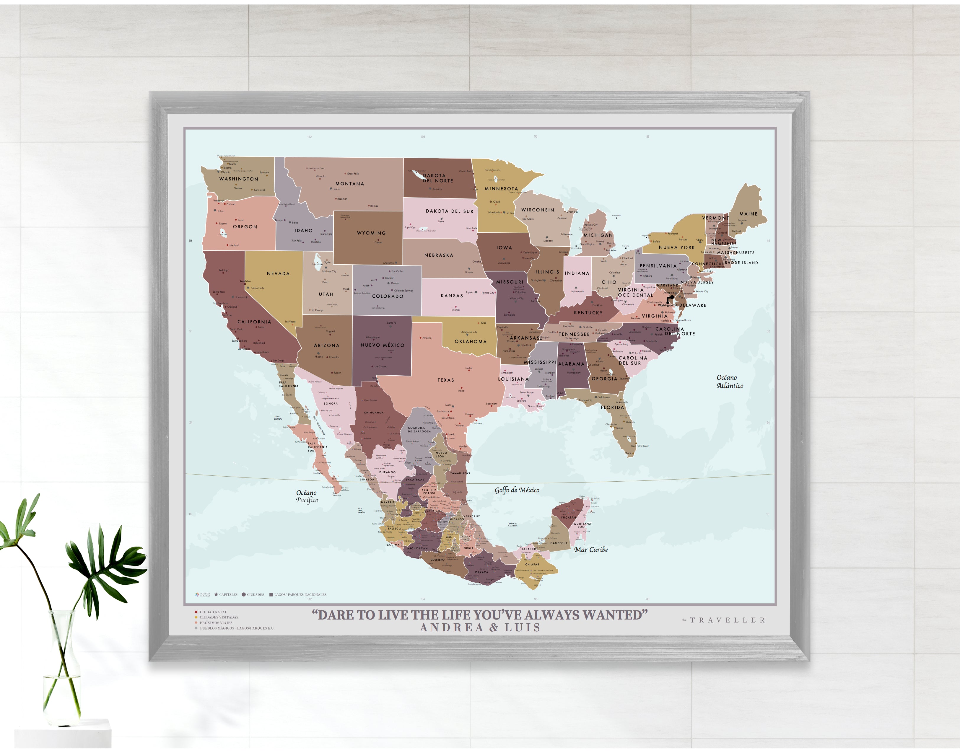 Mapas EUA-México 70x60 cm
