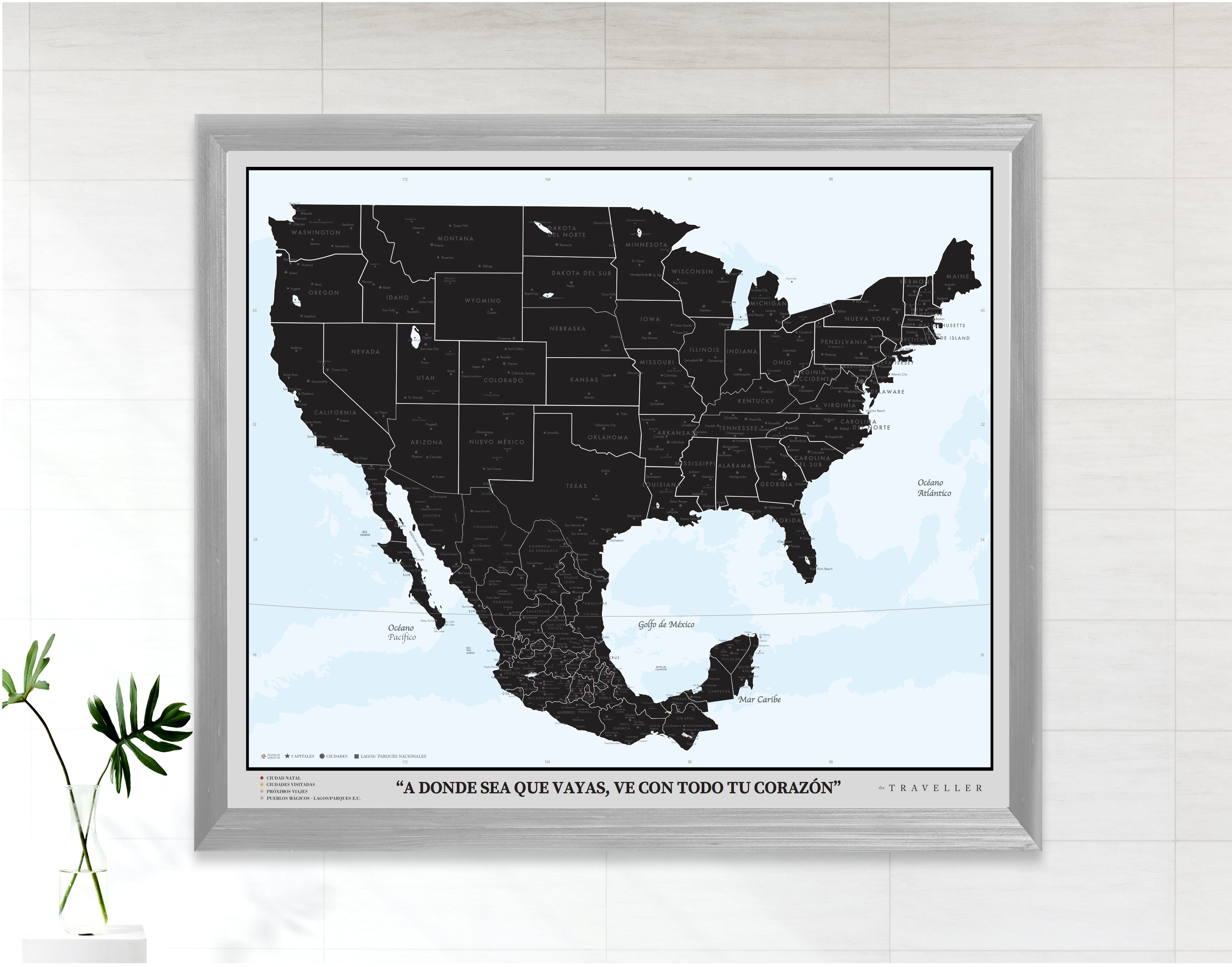 Mapas EUA-México 70x60 cm