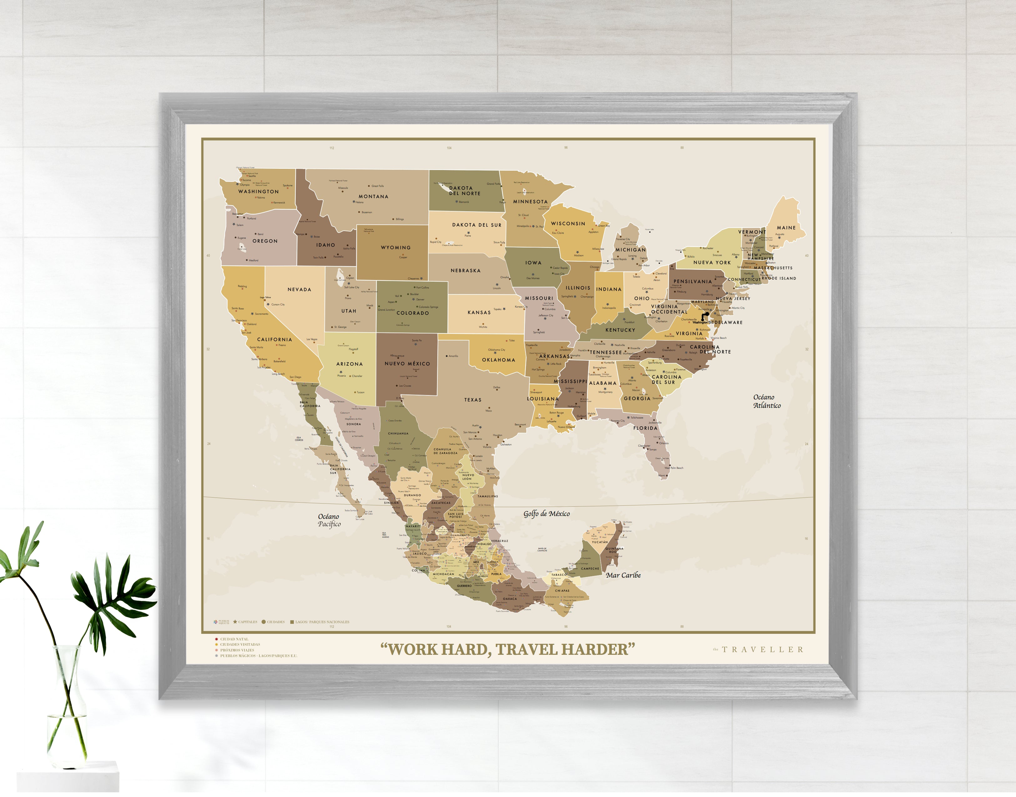Mapas EUA-México 70x60 cm