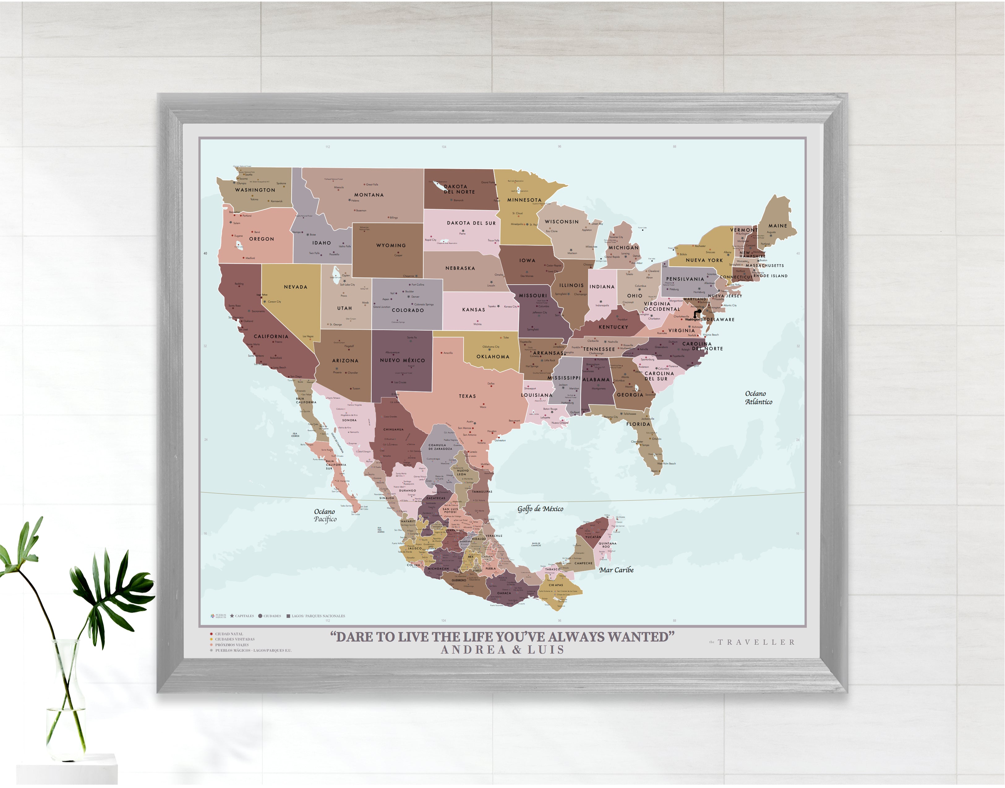 Mapas EUA-México 70x60 cm