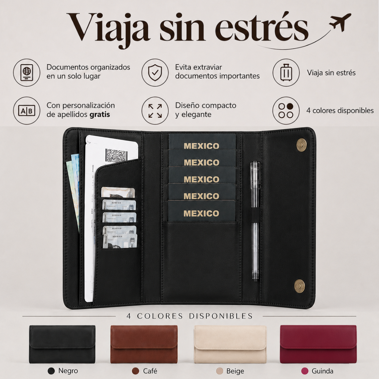 Portapasaporte Familiar para 5 Personas