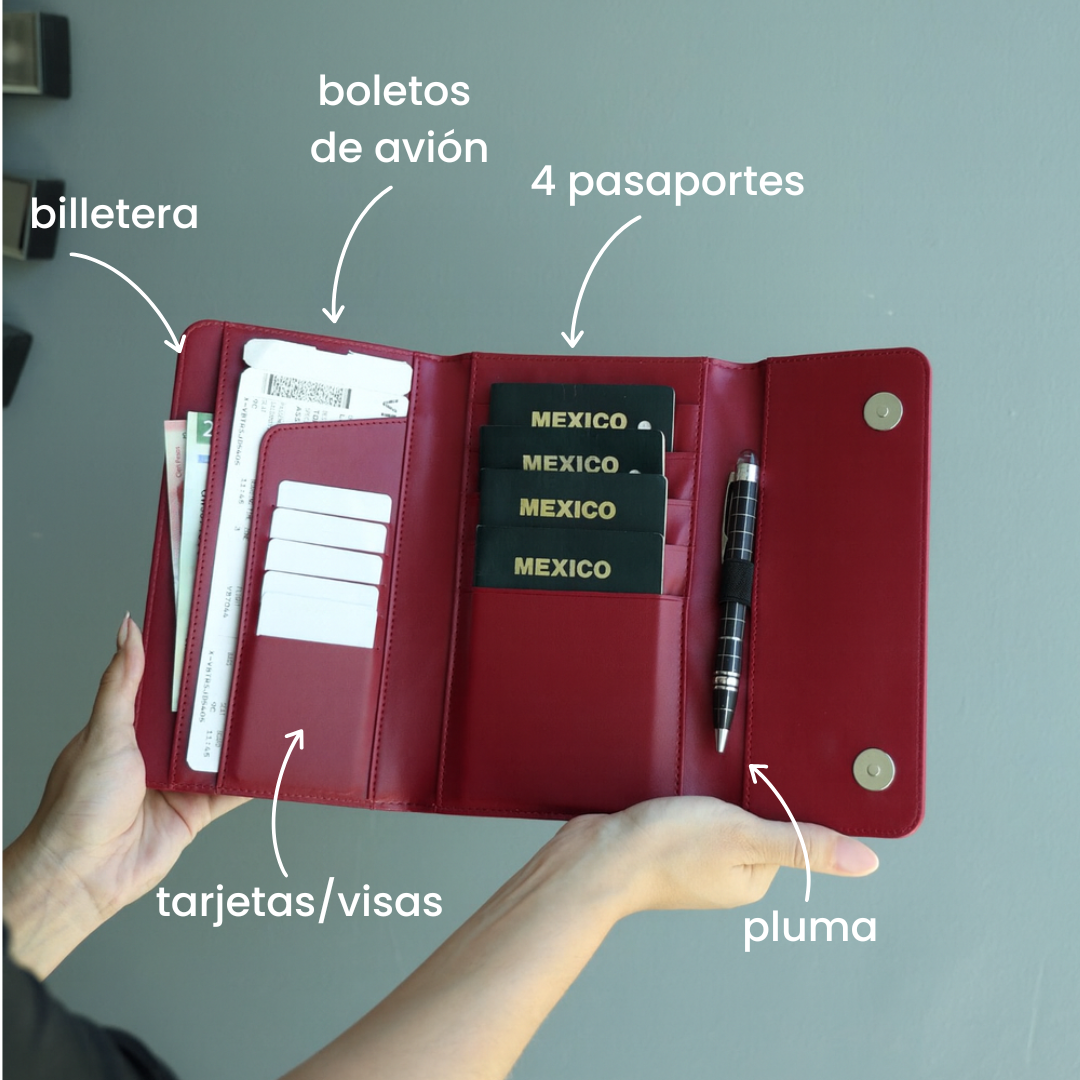 Portapasaporte Familiar para 4 Personas