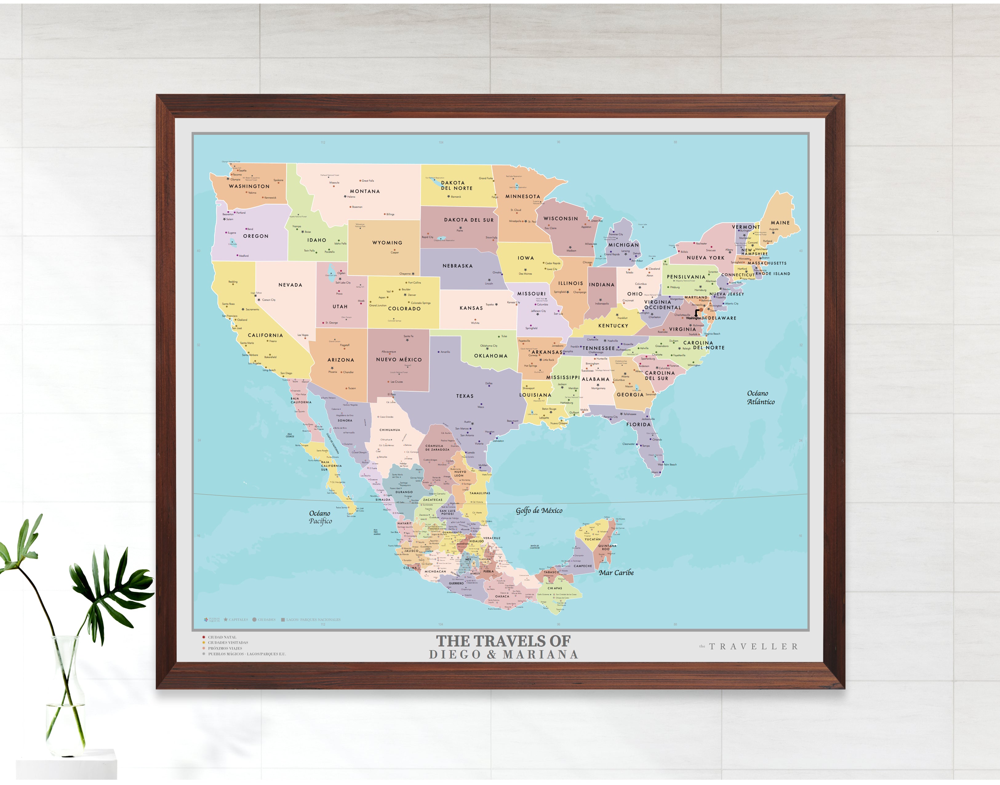 Mapas EUA-México 70x60 cm