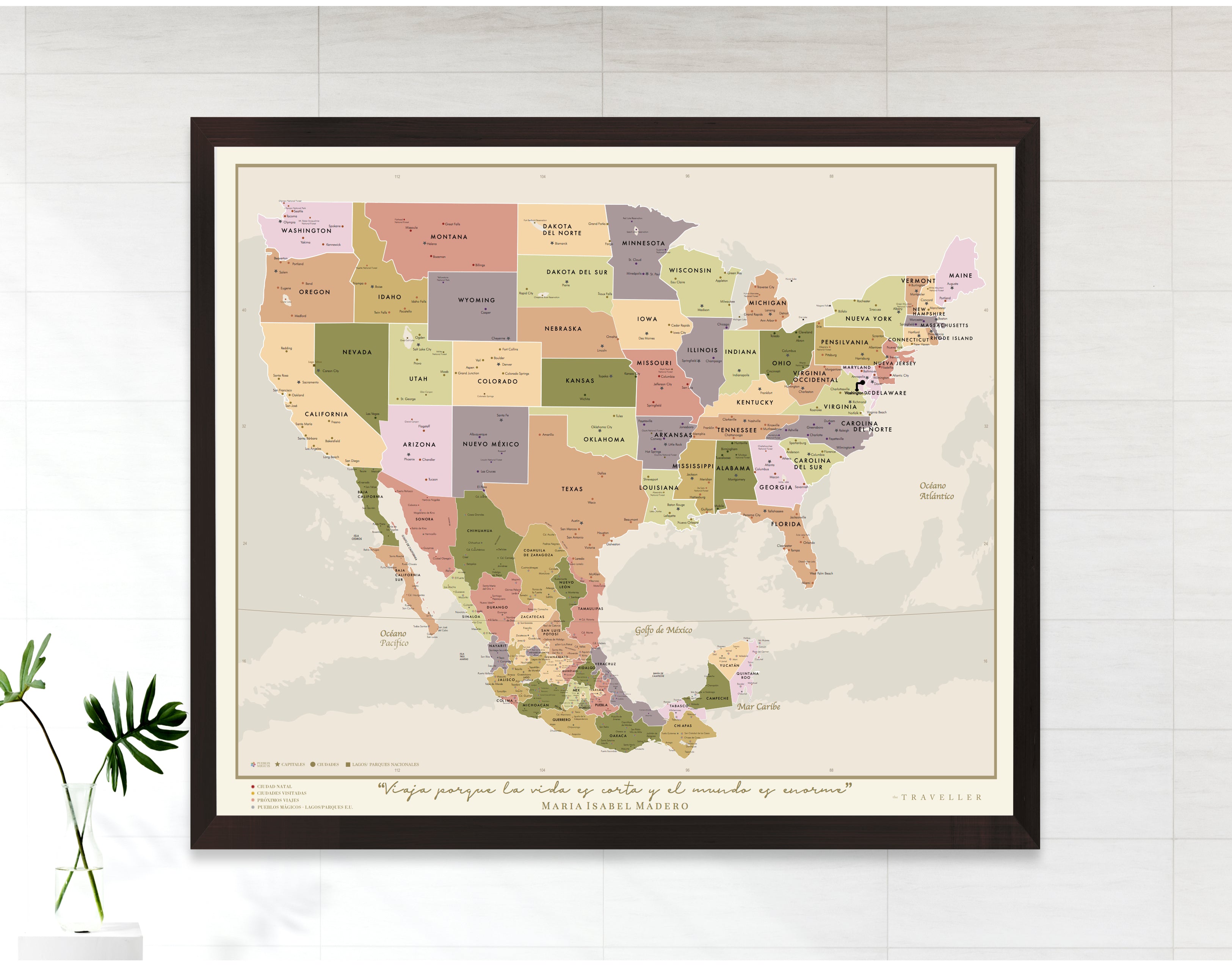 Mapas EUA-México 70x60 cm