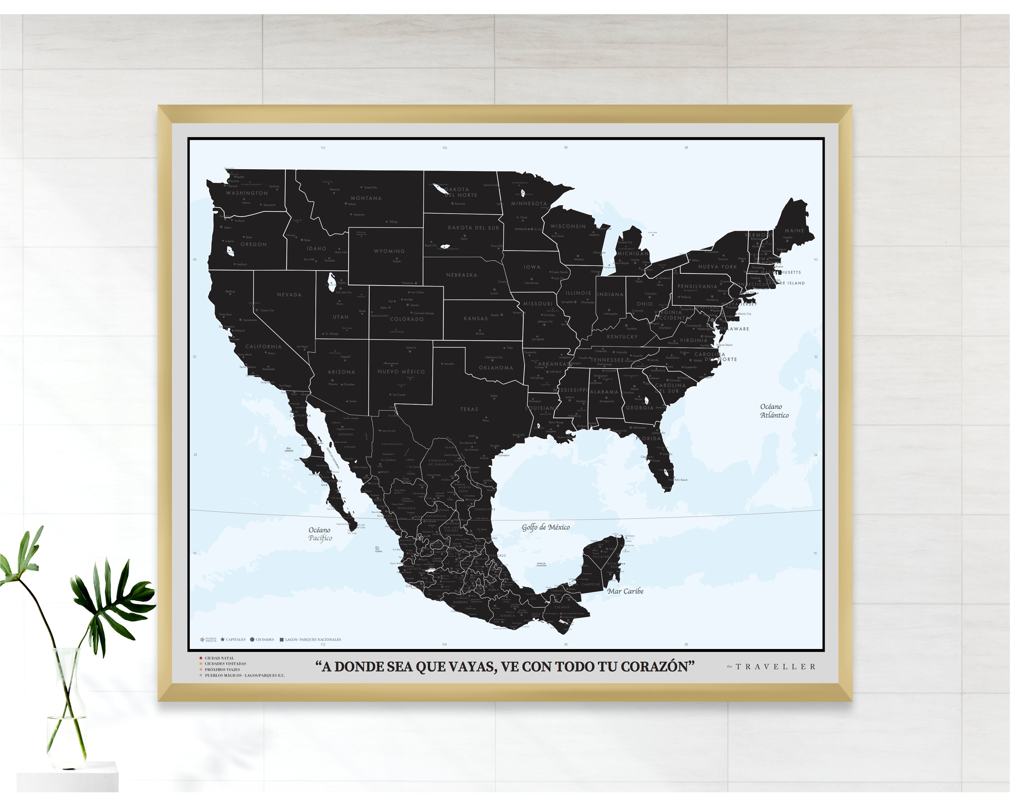 Mapas EUA-México 70x60 cm