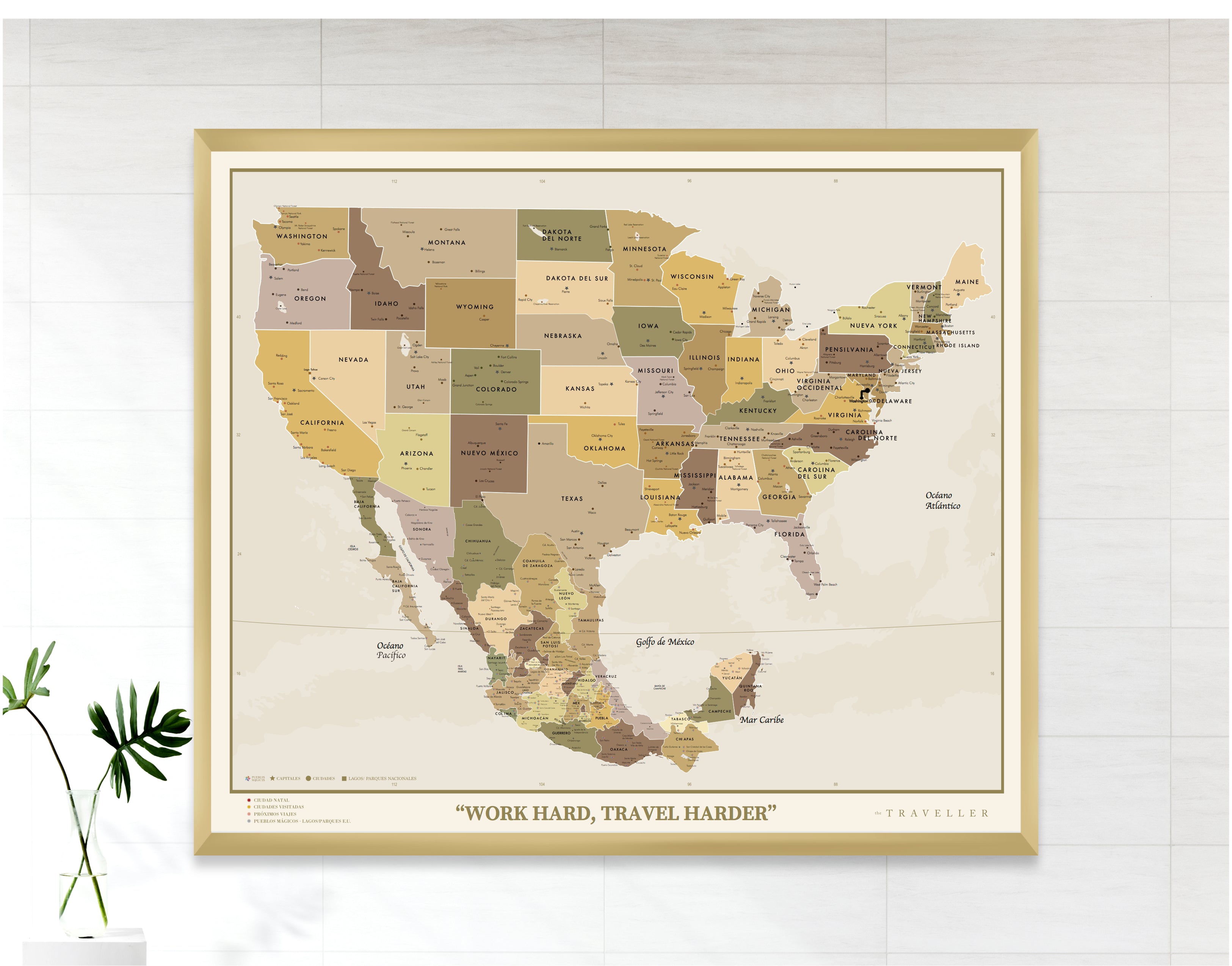 Mapas EUA-México 70x60 cm