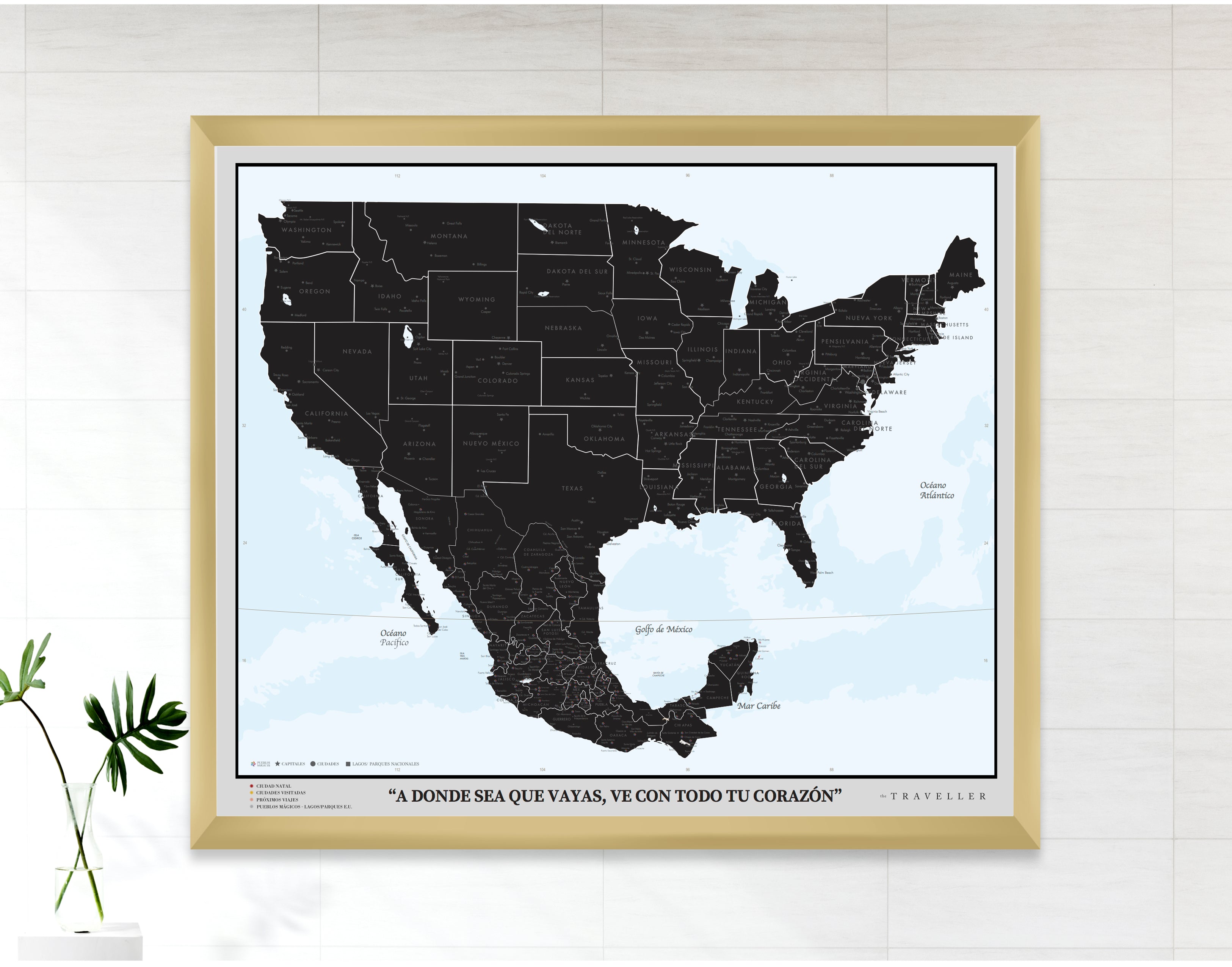 Mapas EUA-México 70x60 cm