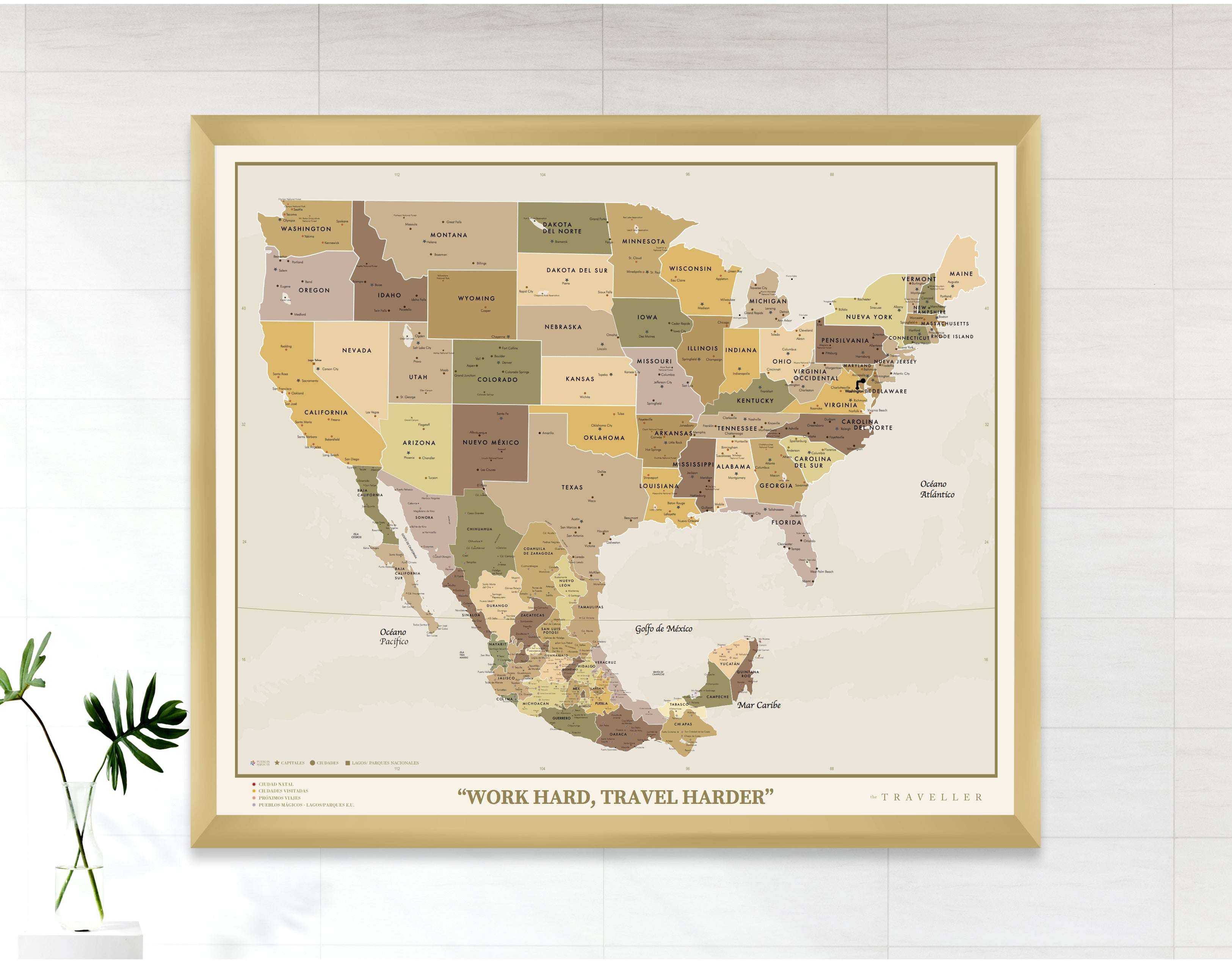 Mapas EUA-México 70x60 cm