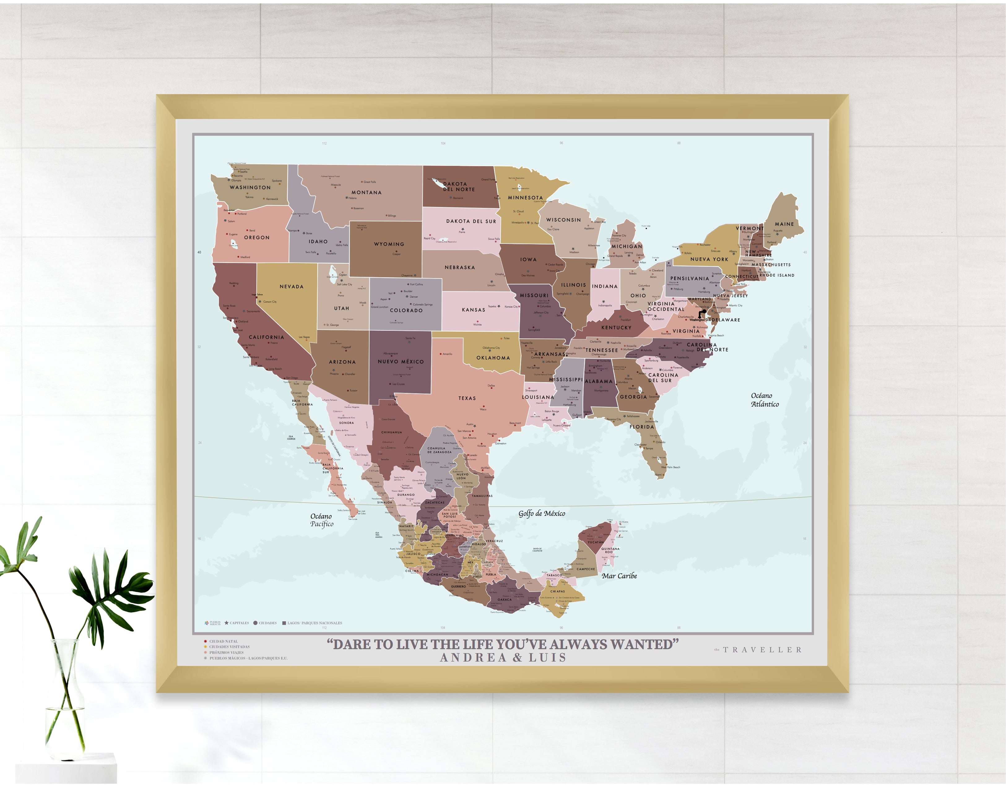 Mapas EUA-México 70x60 cm