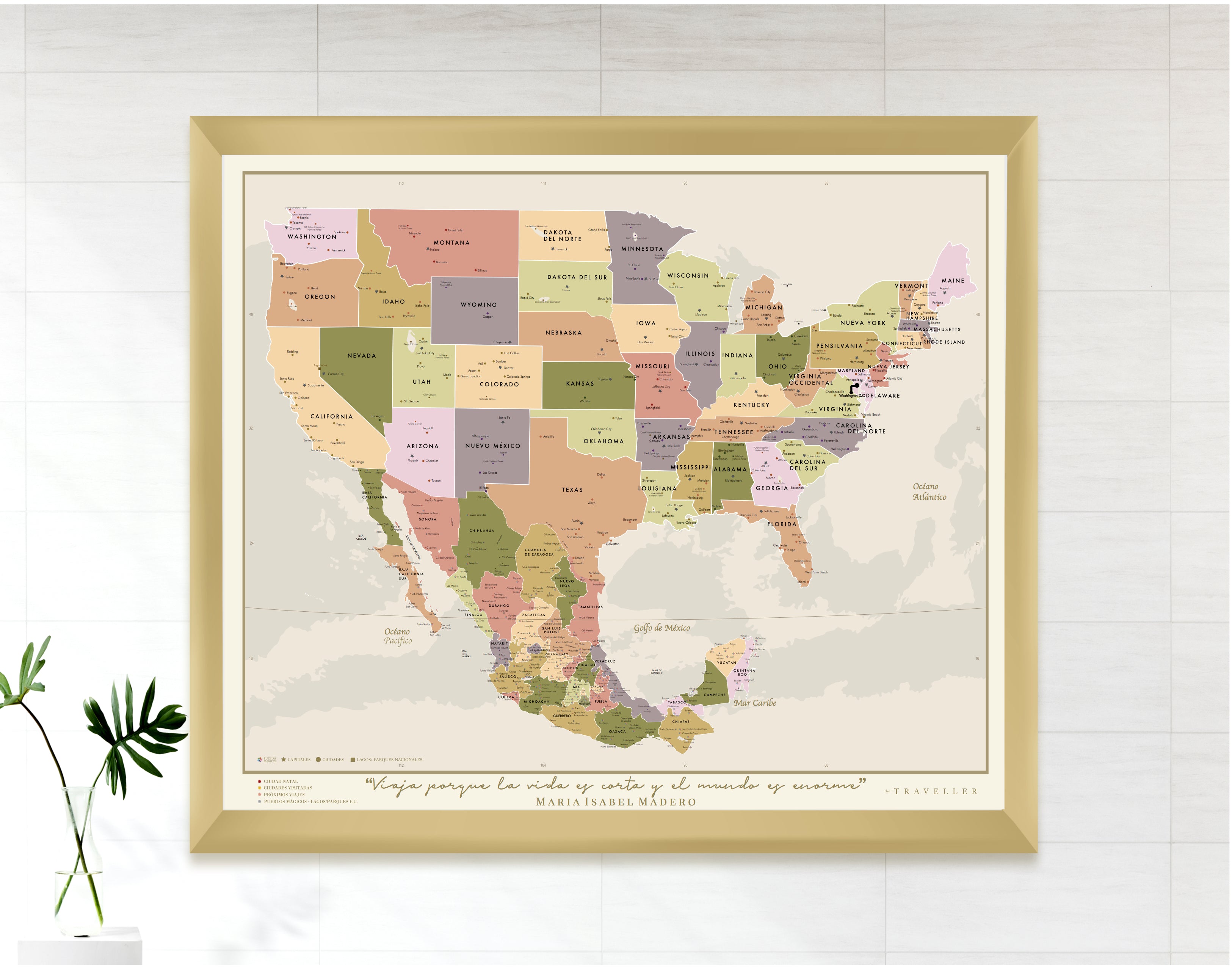 Mapas EUA-México 70x60 cm