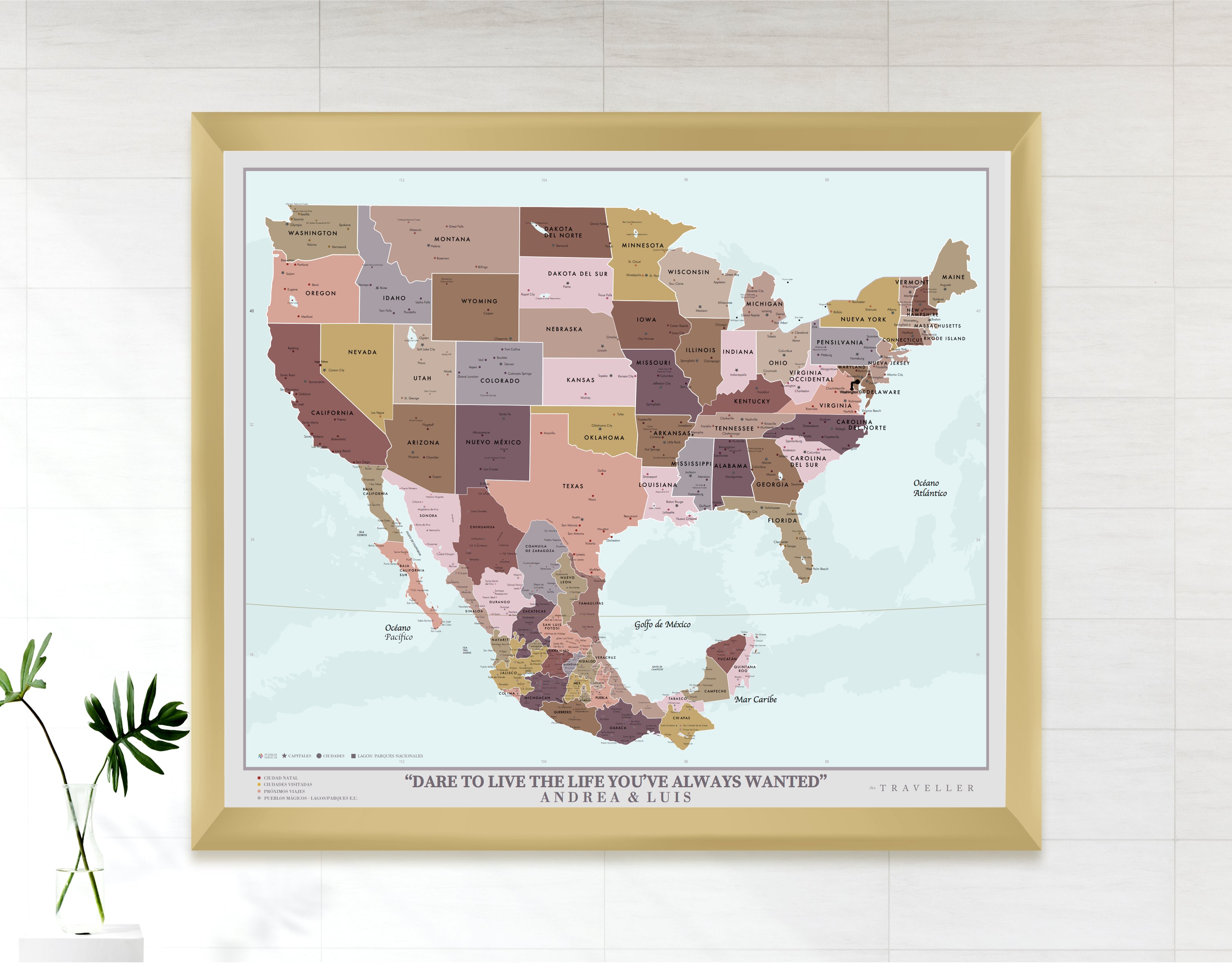 Mapas EUA-México 70x60 cm