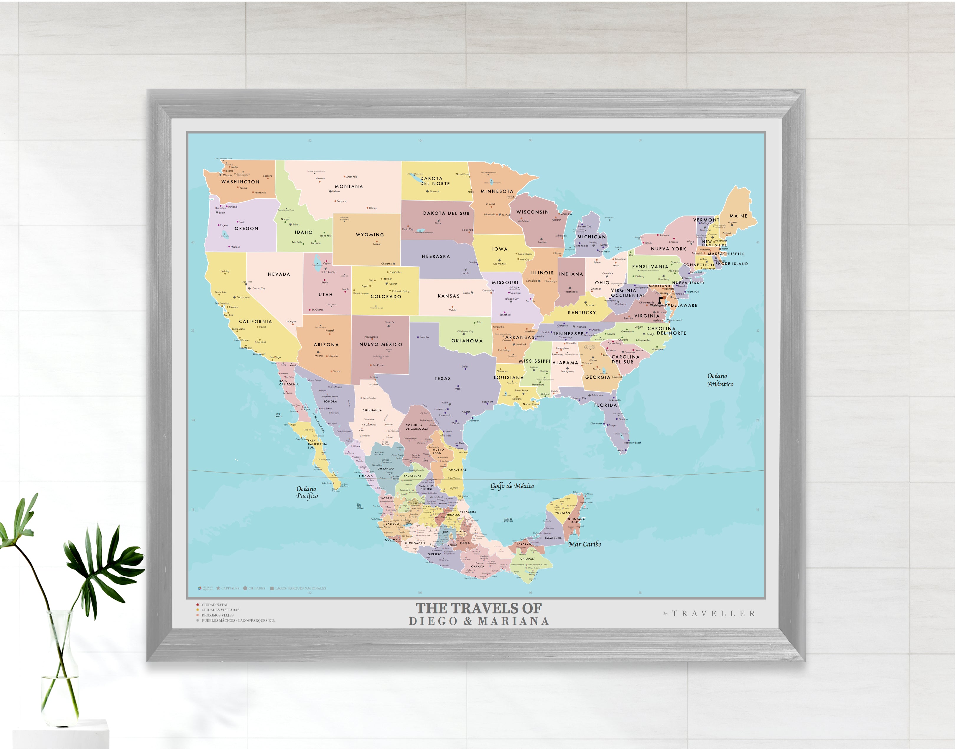 Mapas EUA-México 70x60 cm